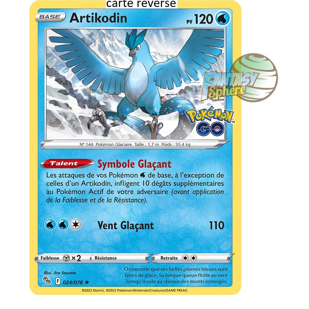 Artikodin - Reverse 24/78 - Epee et Bouclier 10.5 Pokemon GO