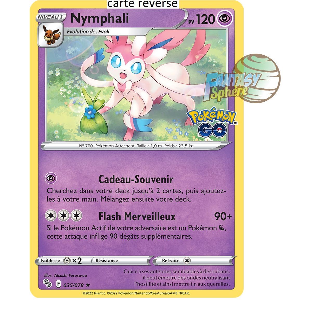Nymphali - Reverse 35/78 - Epee et Bouclier 10.5 Pokemon GO