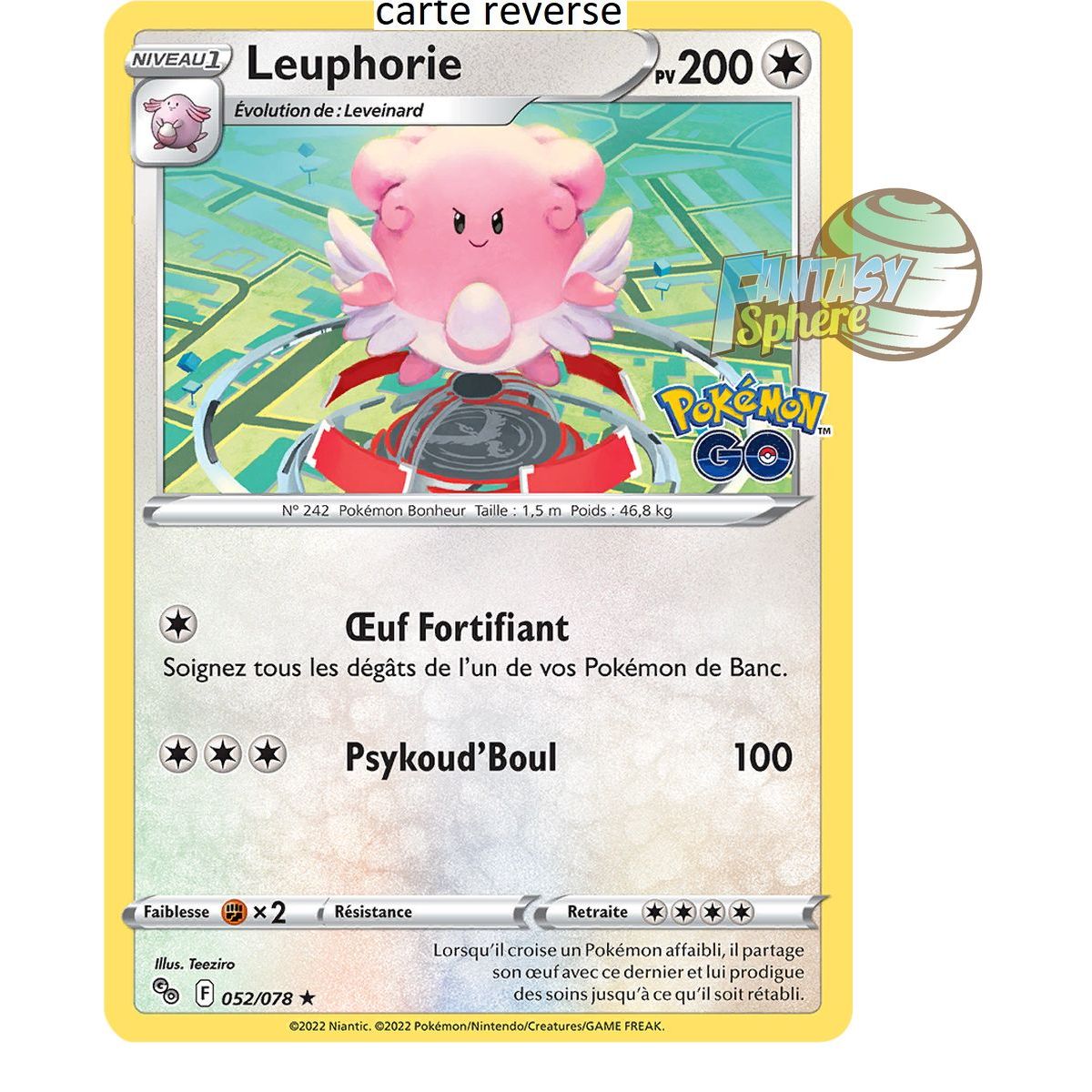 Leuphorie - Reverse 52/78 - Epee et Bouclier 10.5 Pokemon GO