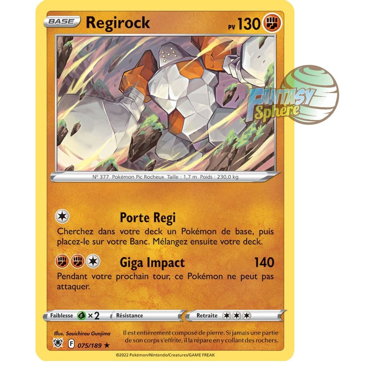 Item Regirock - Rare 75/189 - Epee et Bouclier 10 Astres Radieux