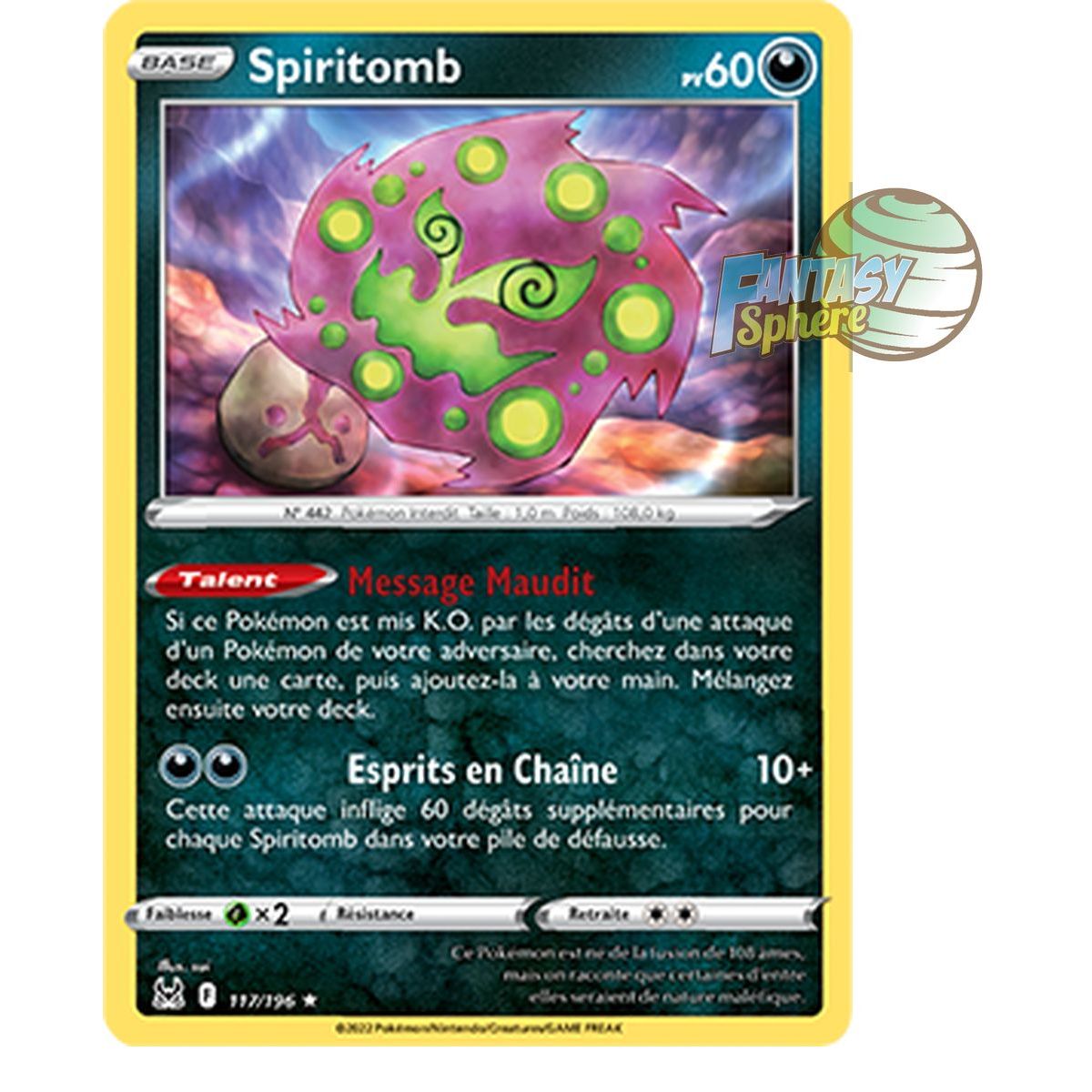 Spiritomb - Rare 117/196 - Epee et Bouclier 11 Origine Perdue