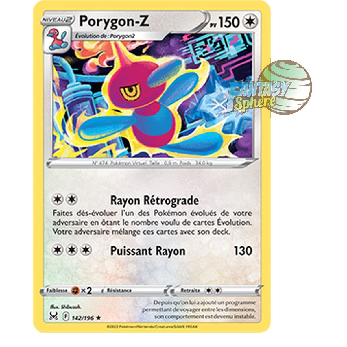 Porygon-Z - Rare 142/196 - Epee et Bouclier 11 Origine Perdue