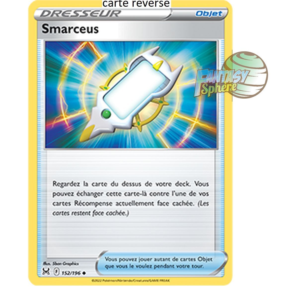 Smarceus - Reverse 152/196_R - Epee et Bouclier 11 Origine Perdue