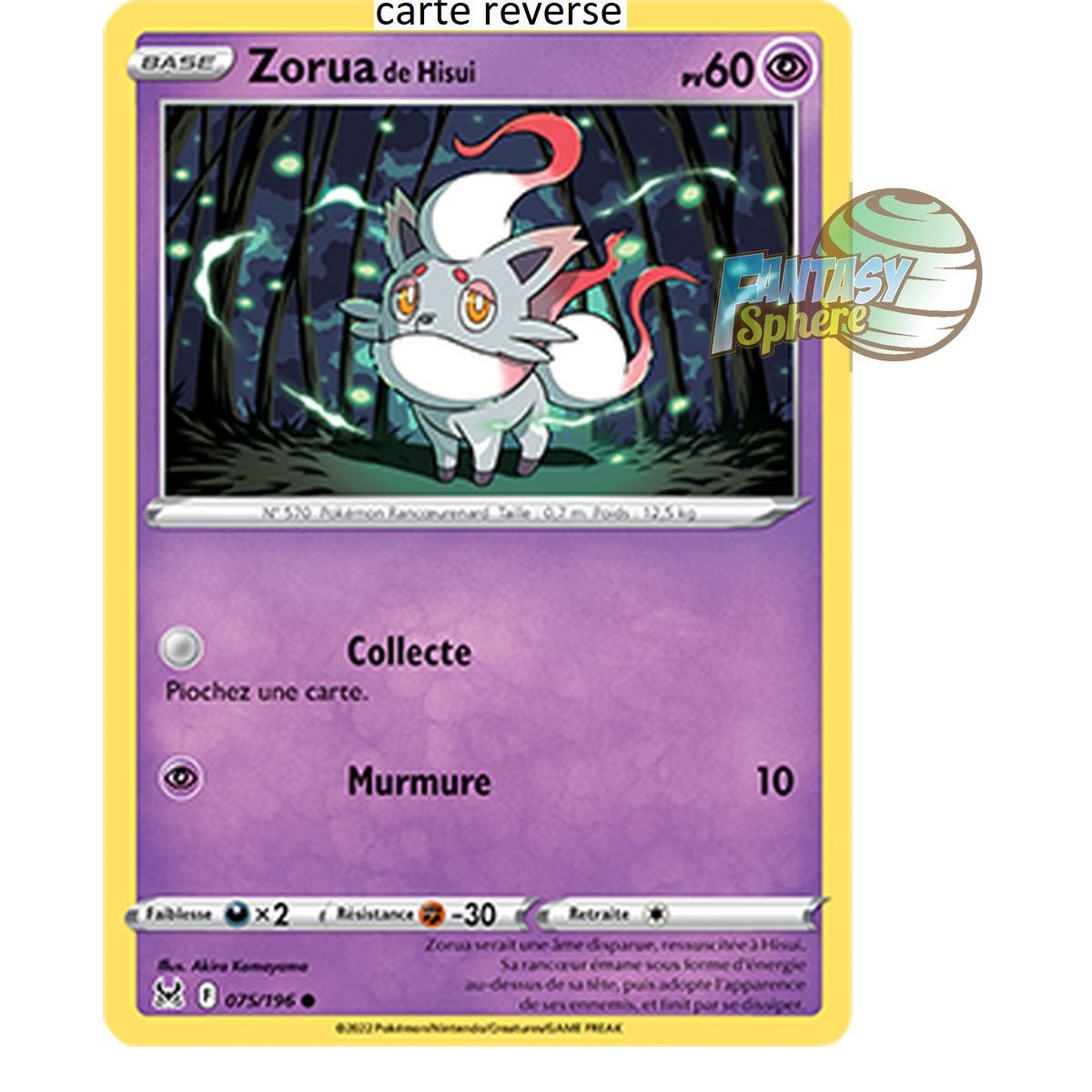 Item Zorua de Hisui - Reverse 75/196_R - Epee et Bouclier 11 Origine Perdue