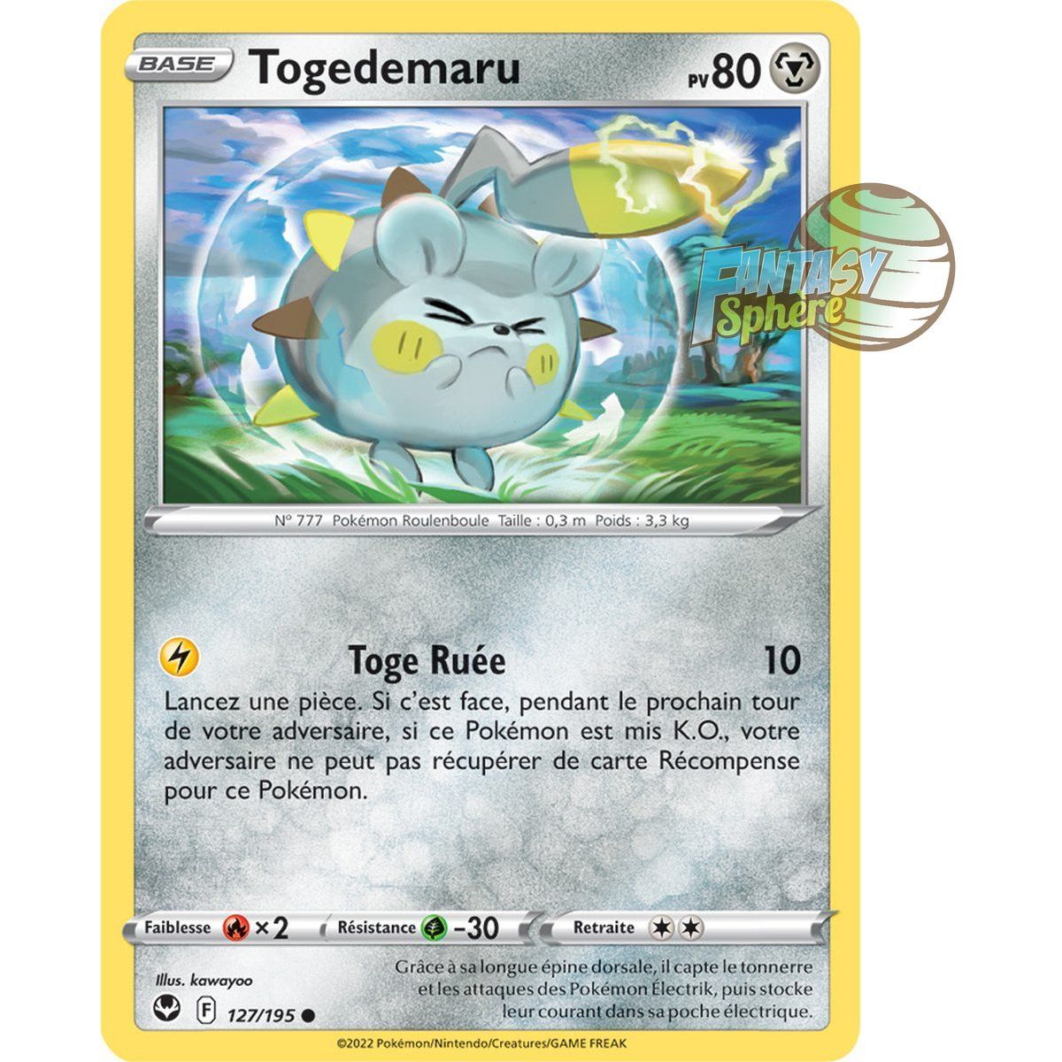 Item Togedemaru - Commune 127/195 - Epee et Bouclier 12 Tempete Argentée