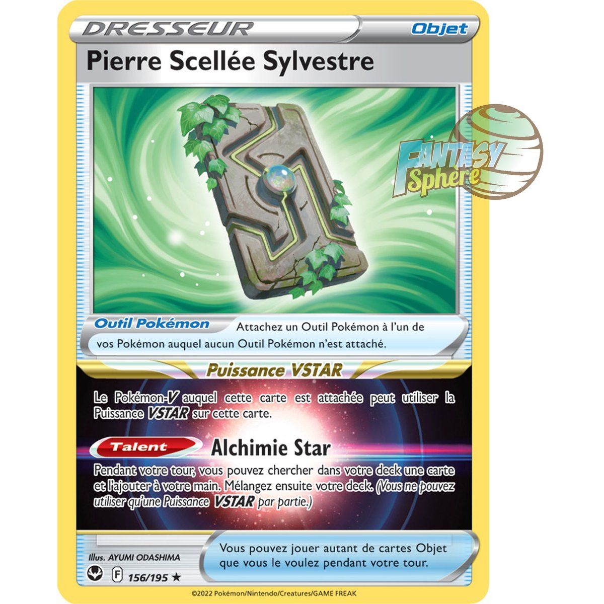 Item Pierre Scellée Sylvestre - Holo Rare 156/195 - Epee et Bouclier 12 Tempete Argentée