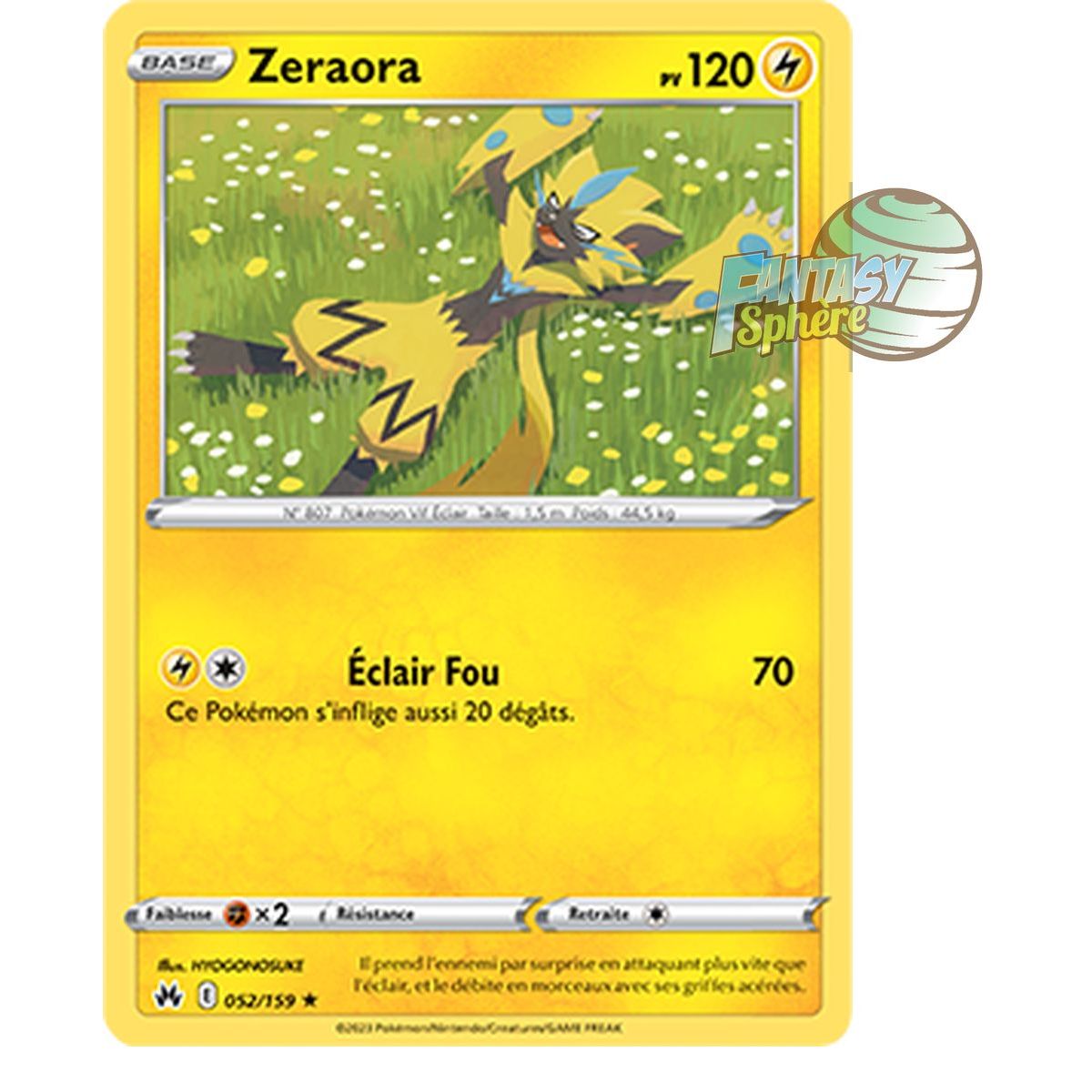 Zeraora - Rare 52/159 - Epee et Bouclier 12.5 Zenith Supreme