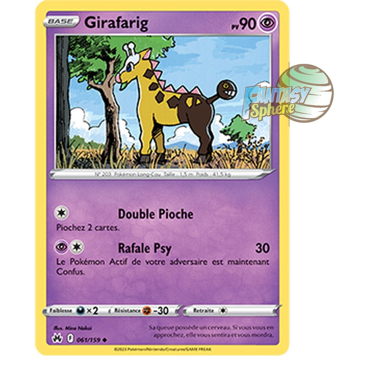 Girafarig - Peu Commune 61/159 - Epee et Bouclier 12.5 Zenith Supreme