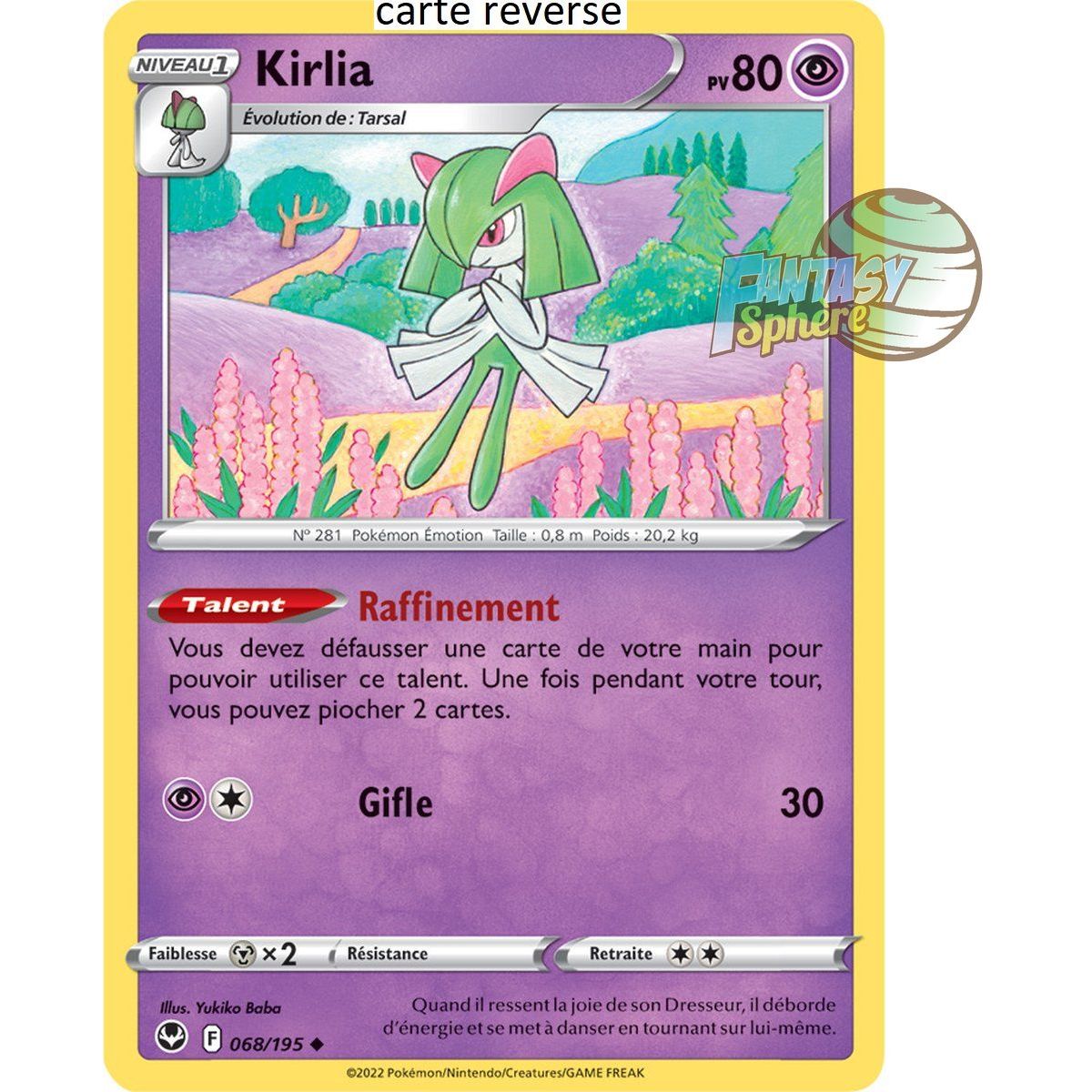 Item Kirlia - Reverse 68/195 - Epee et Bouclier 12 Tempete Argentée