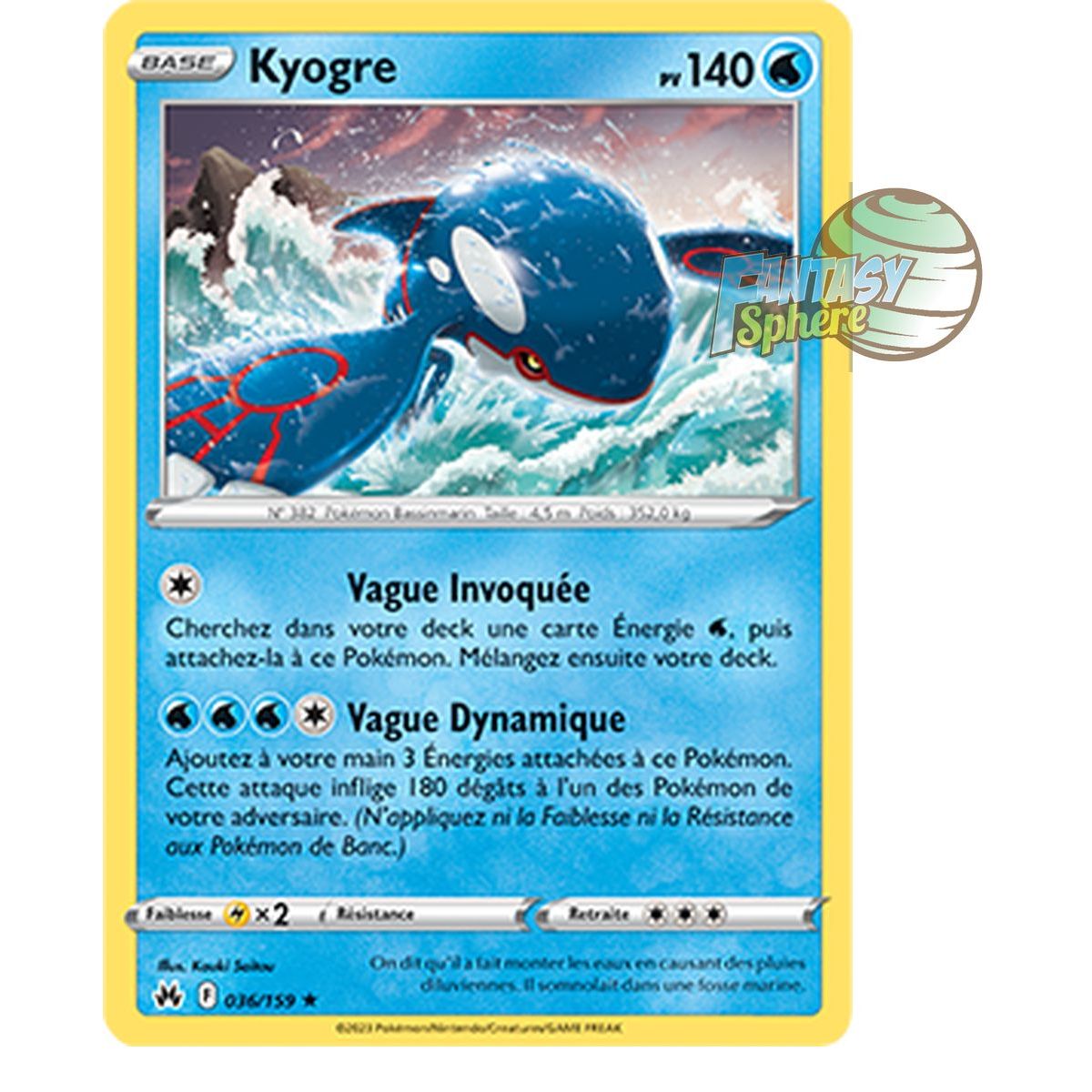 Item Kyogre - Holo Rare 36/159 - Epee et Bouclier 12.5 Zenith Supreme
