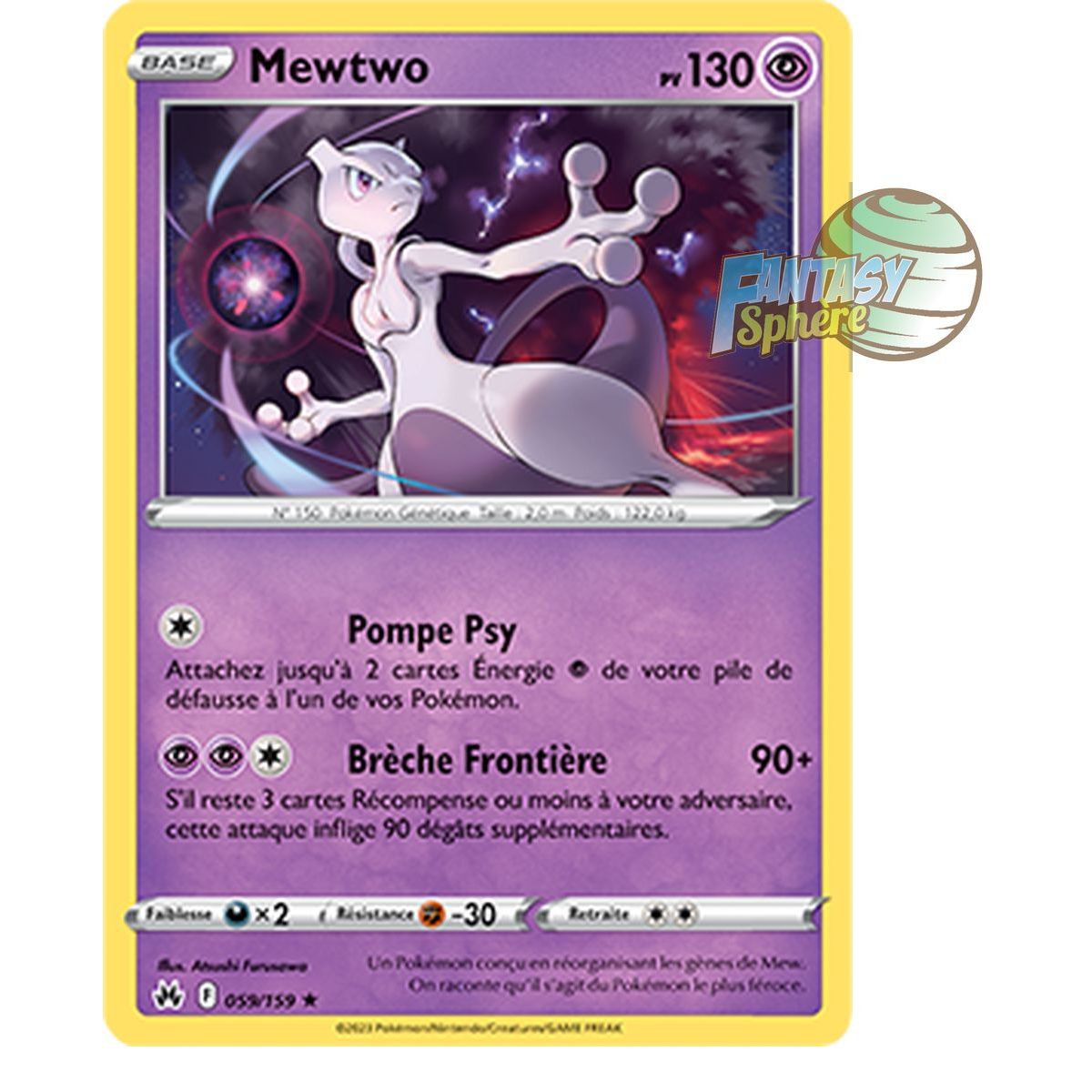 Item Mewtwo - Holo Rare 59/159 - Epee et Bouclier 12.5 Zenith Supreme