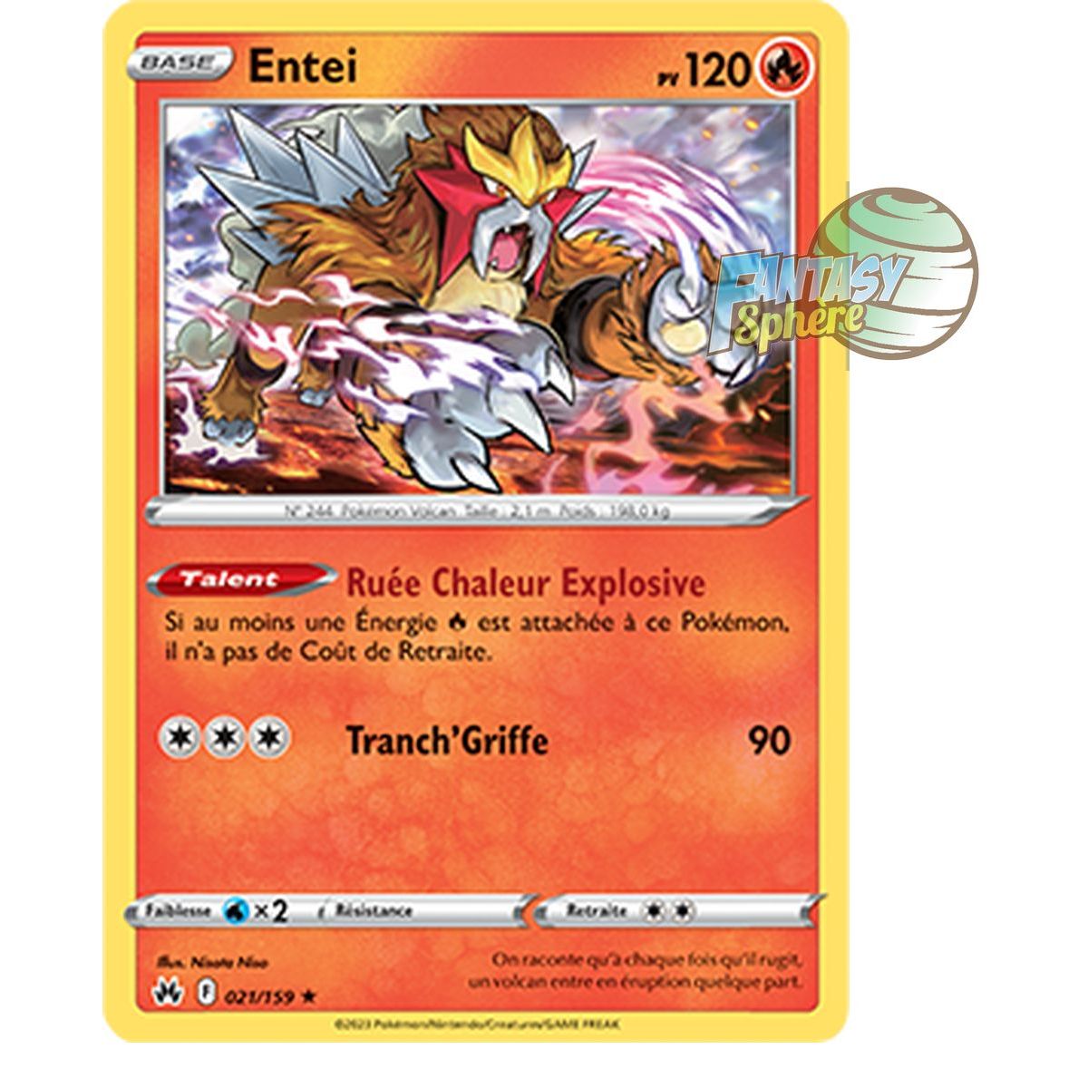 Item Entei - Reverse 21/159 - Epee et Bouclier 12.5 Zenith Supreme