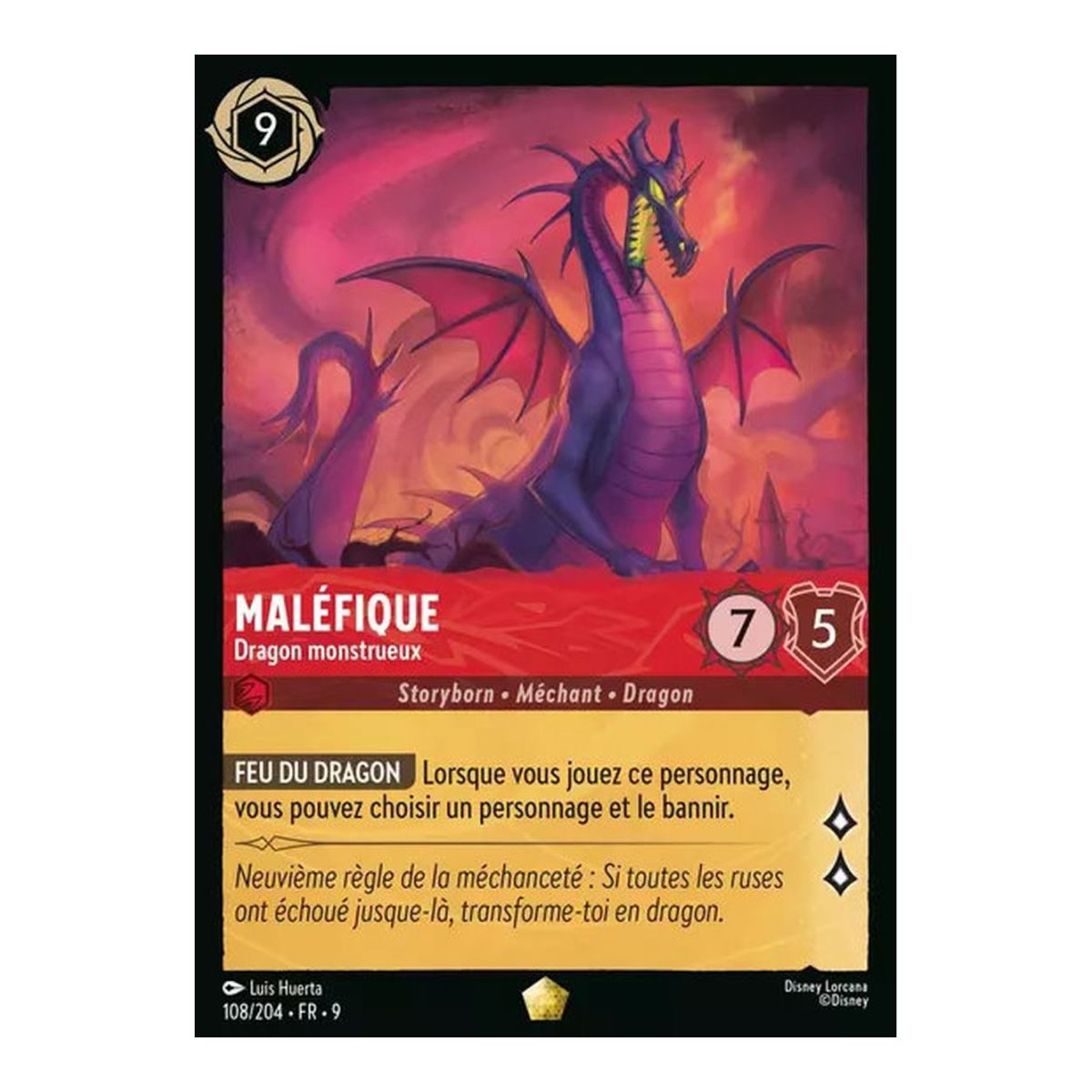 Maléfique, Dragon monstrueux - 108/204 - FAB - Fabuleux - Brillante - Premium - Français