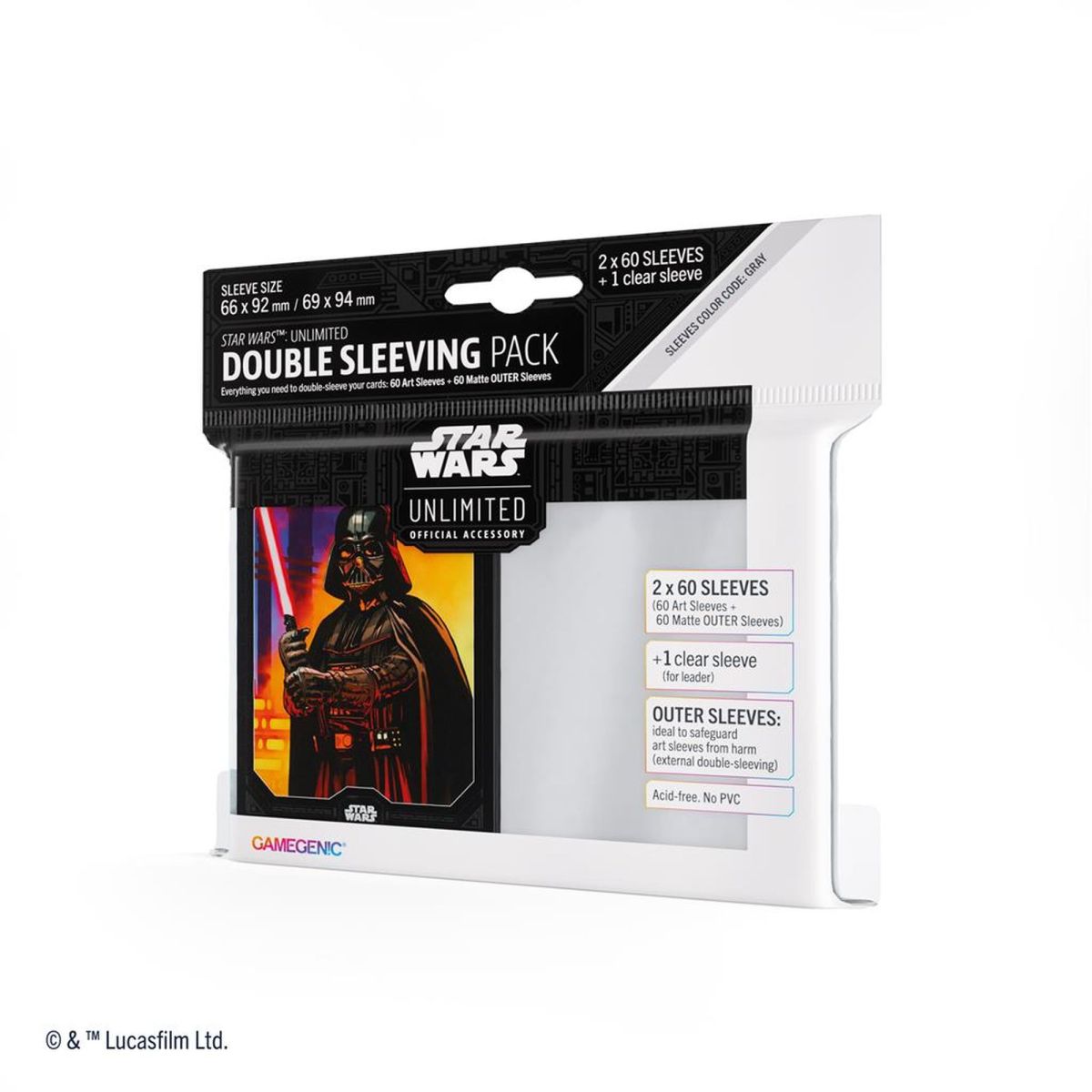 Item Gamegenic - Protèges Cartes - Standard - Double Sleeves Pack - Star Wars : Unlimited - Vader - FR