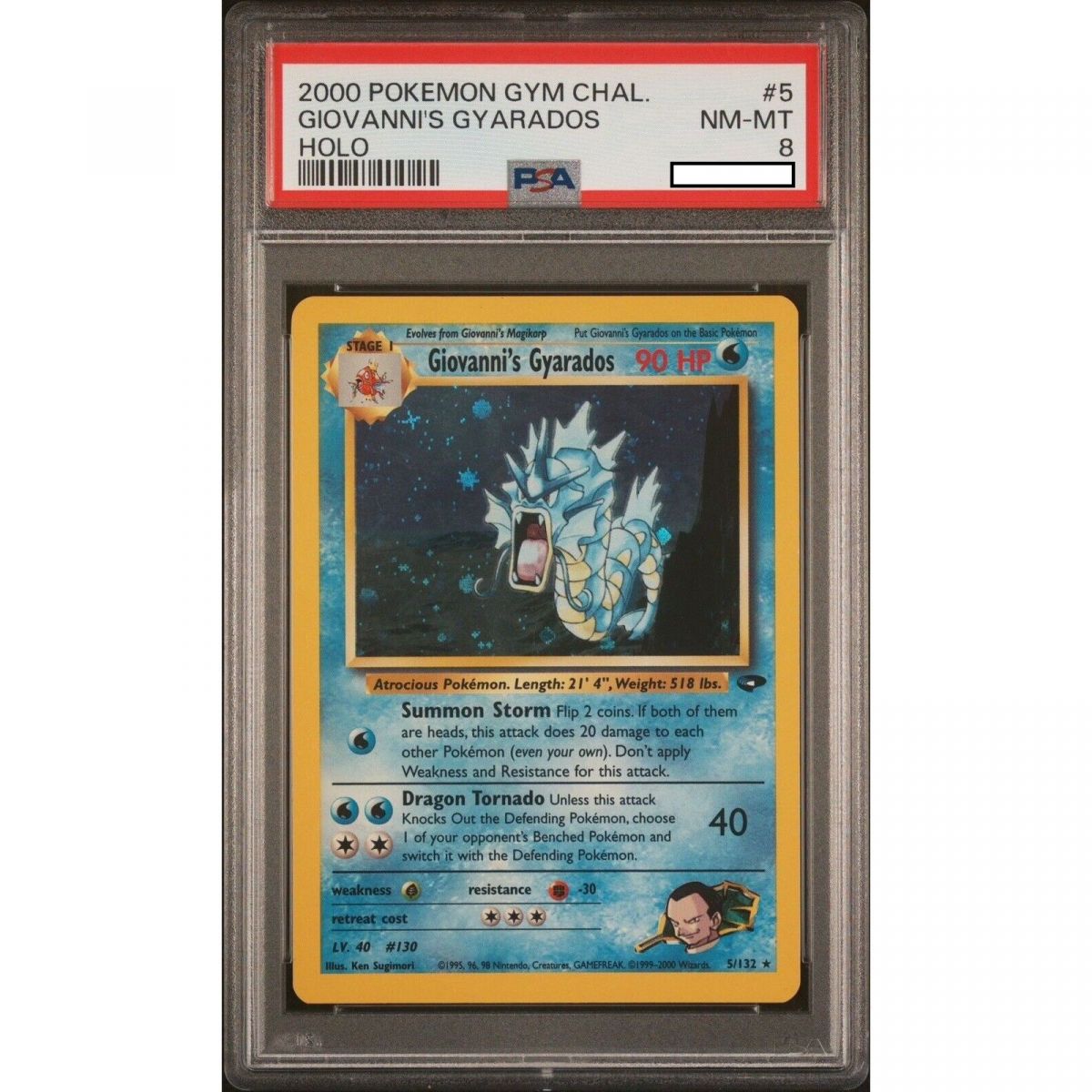 Pokémon - Carte Gradée - Giovanni's Gyarados 5/132 Pokémon Gym Challenge 2000 Anglais [PSA 8 - NM-MT]