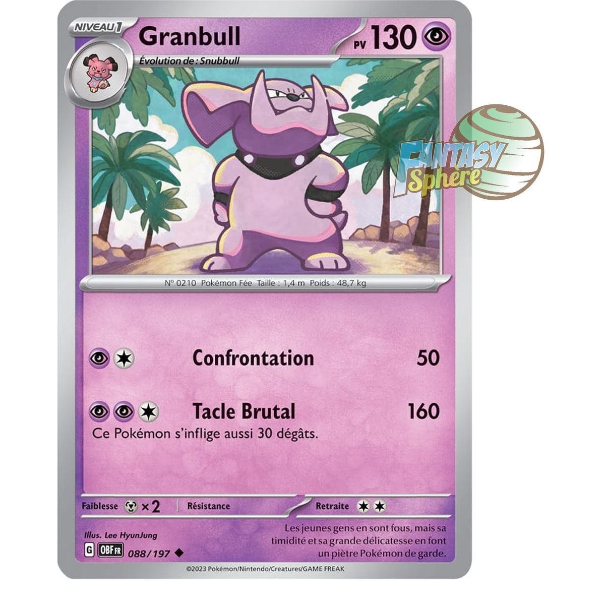 Granbull - Reverse 88/197 - Ecarlate et Violet Flammes Obsidiennes