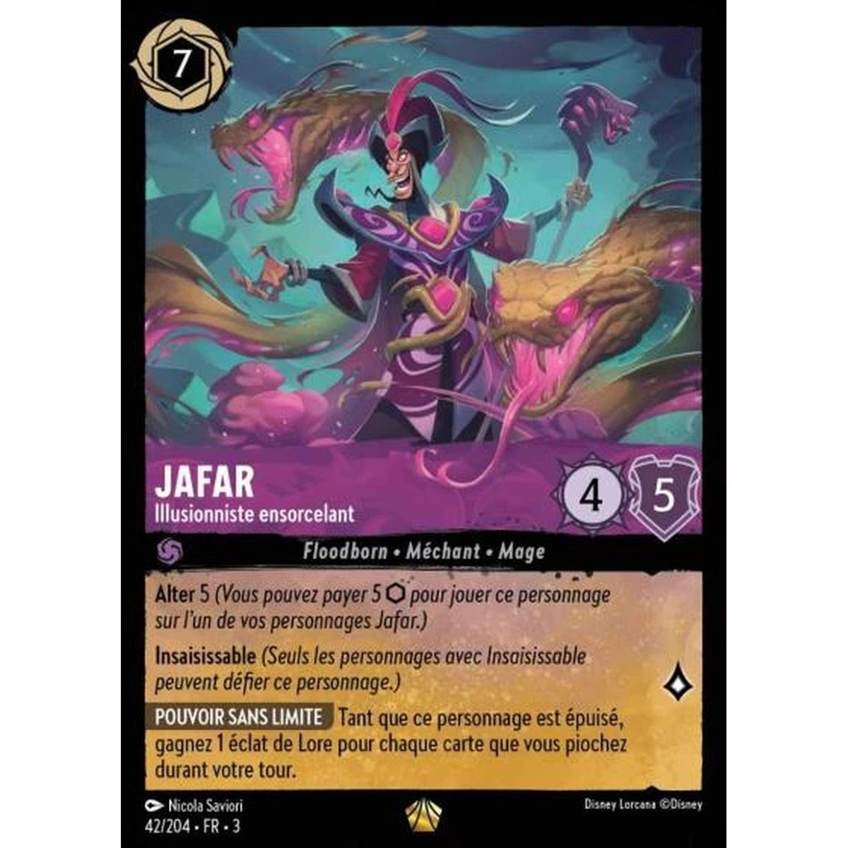 Jafar, Illusionniste ensorcelant - 42/204 - ITI - Les Terres d'Encres - Brillante - Premium - Français
