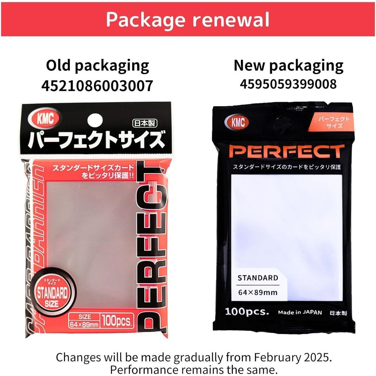 KMC - Protèges Cartes - Standard - Perfect Size (100) (New Packaging)