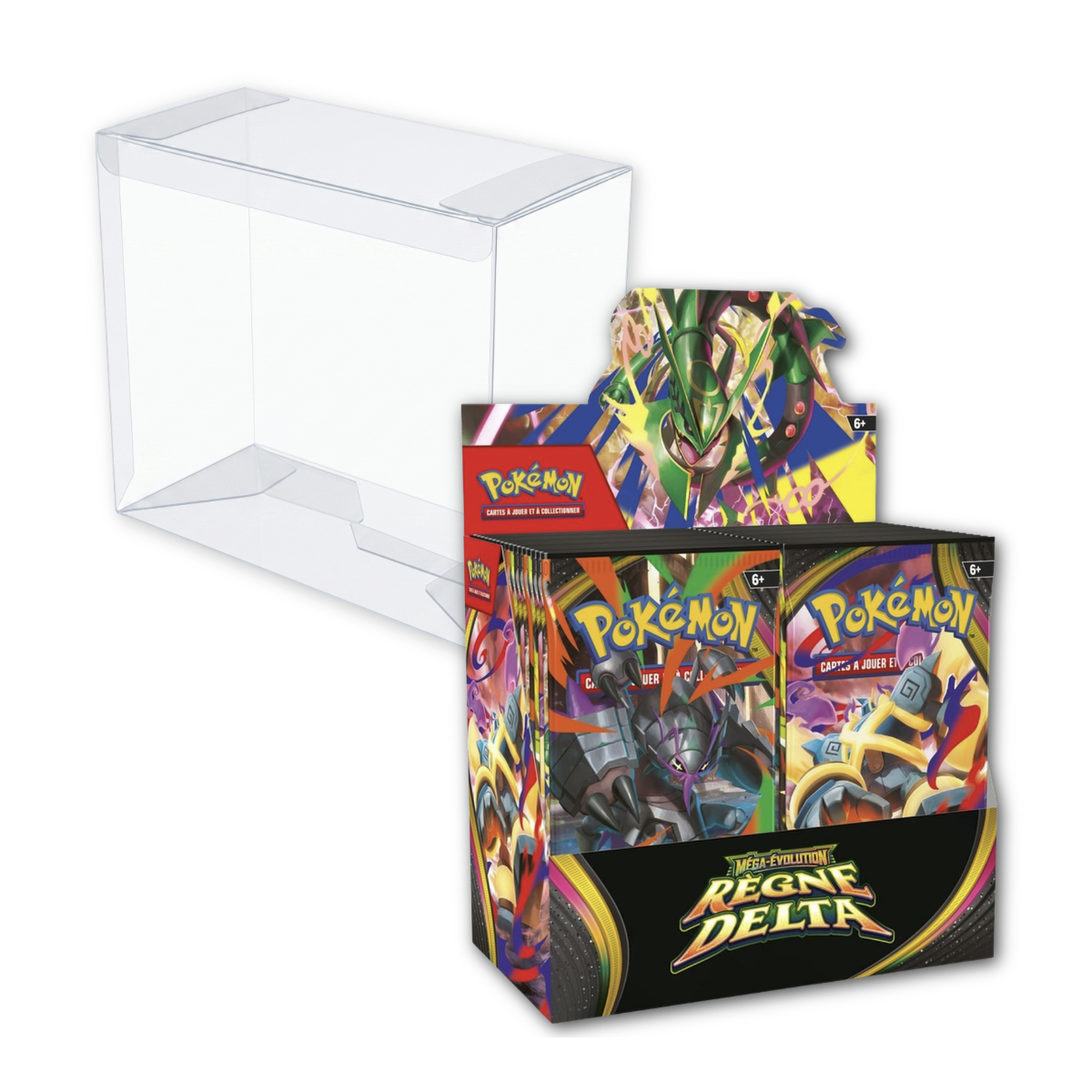 Lot - 1 Boite de 36 Boosters - Mega-Evolution : Regne Delta [ME06] + 1 Protection Display Pokémon Plastique Semi-Rigide