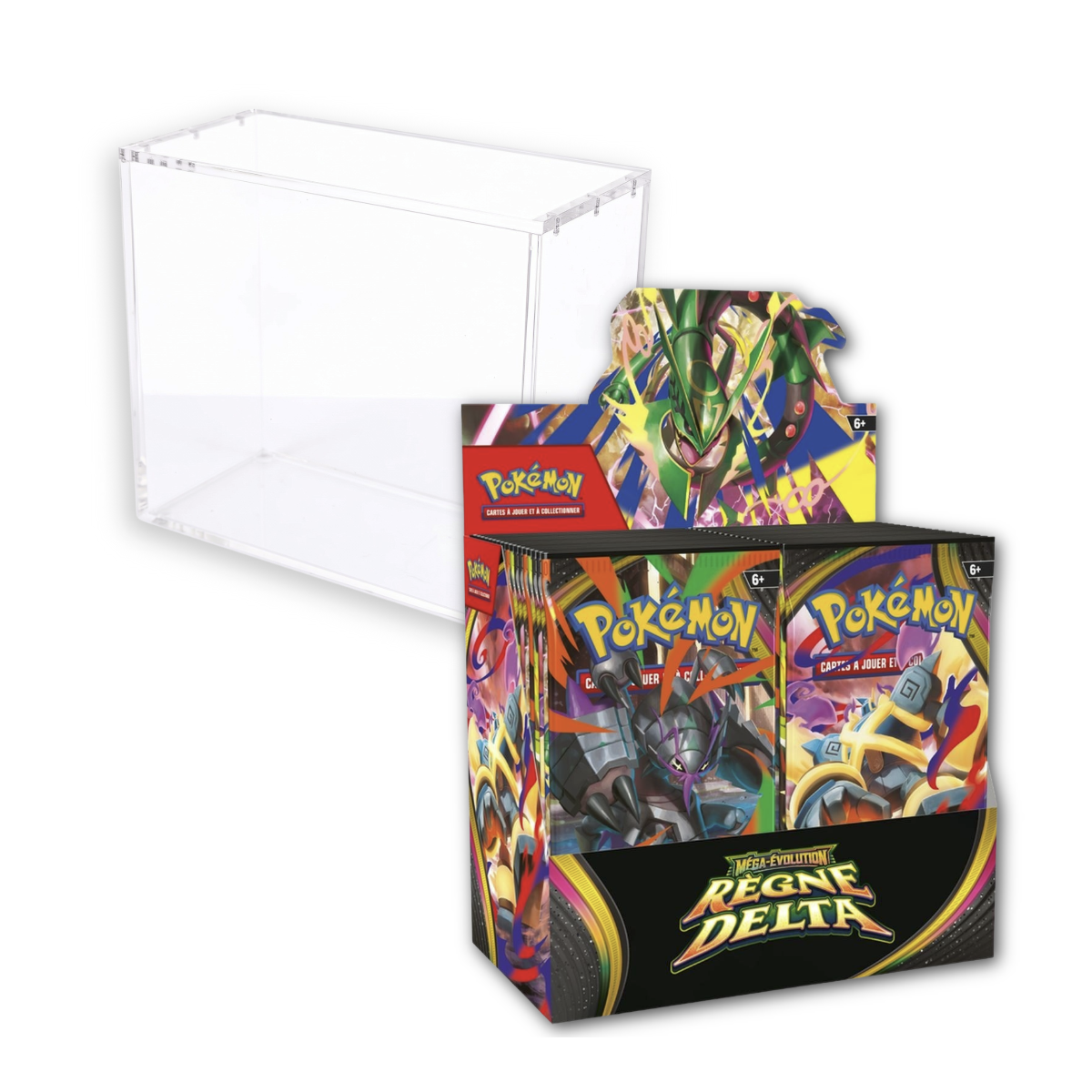 Lot - 1 Boite de 36 Boosters - Mega-Evolution : Regne Delta [ME06] + + 1 Vitrine Plexiglass Display/Boite de Boosters Pokémon Phoenix Shield