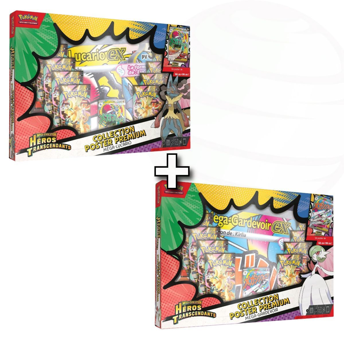 Lot de 2 Coffrets 10 Boosters - Collection Poster Premium - Méga-Évolution - Héros Transcendants [ME02.5][ASC] - Pokémon - FR