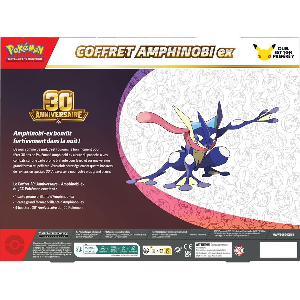 Lot de 2 Coffrets - 8 Boosters - Collection Amphinobi ex + Nymphali ex - 30e anniversaire [ME05.5][30C] - Pokémon - FR