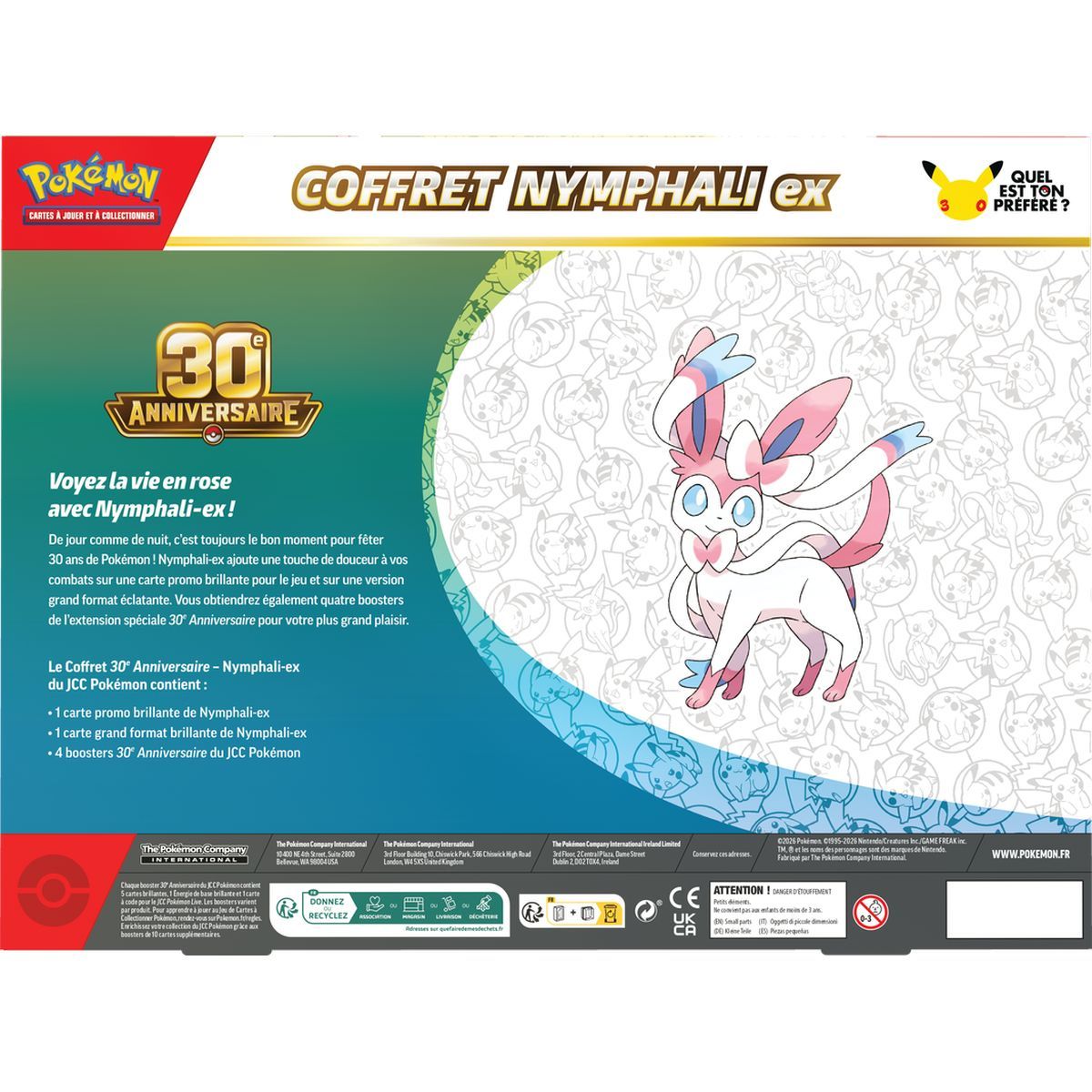 Lot de 2 Coffrets - 8 Boosters - Collection Amphinobi ex + Nymphali ex - 30e anniversaire [ME05.5][30C] - Pokémon - FR