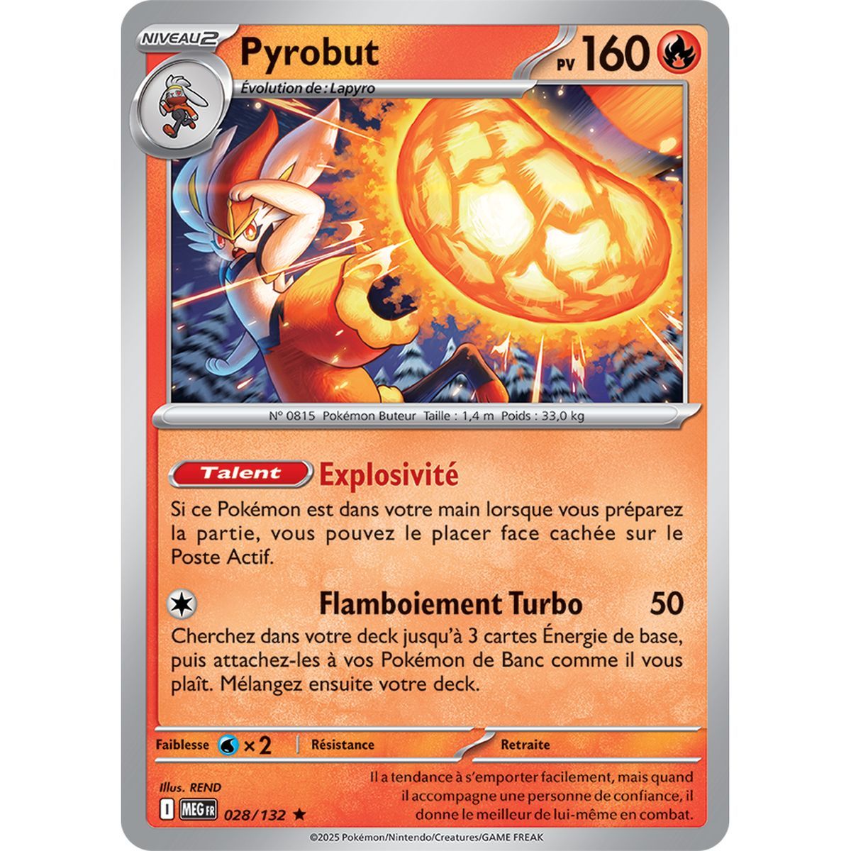 Pyrobut - Holo Rare 28/132 - Méga-Evolution