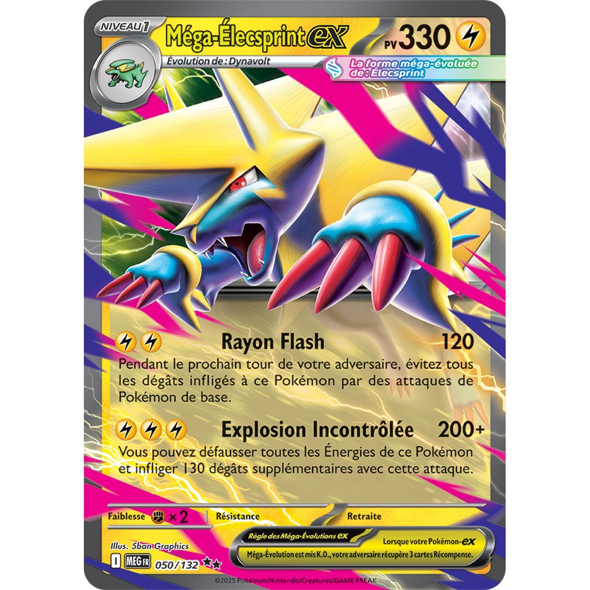 Méga-Élecsprint-ex - Double Rare 50/132 - Méga-Evolution