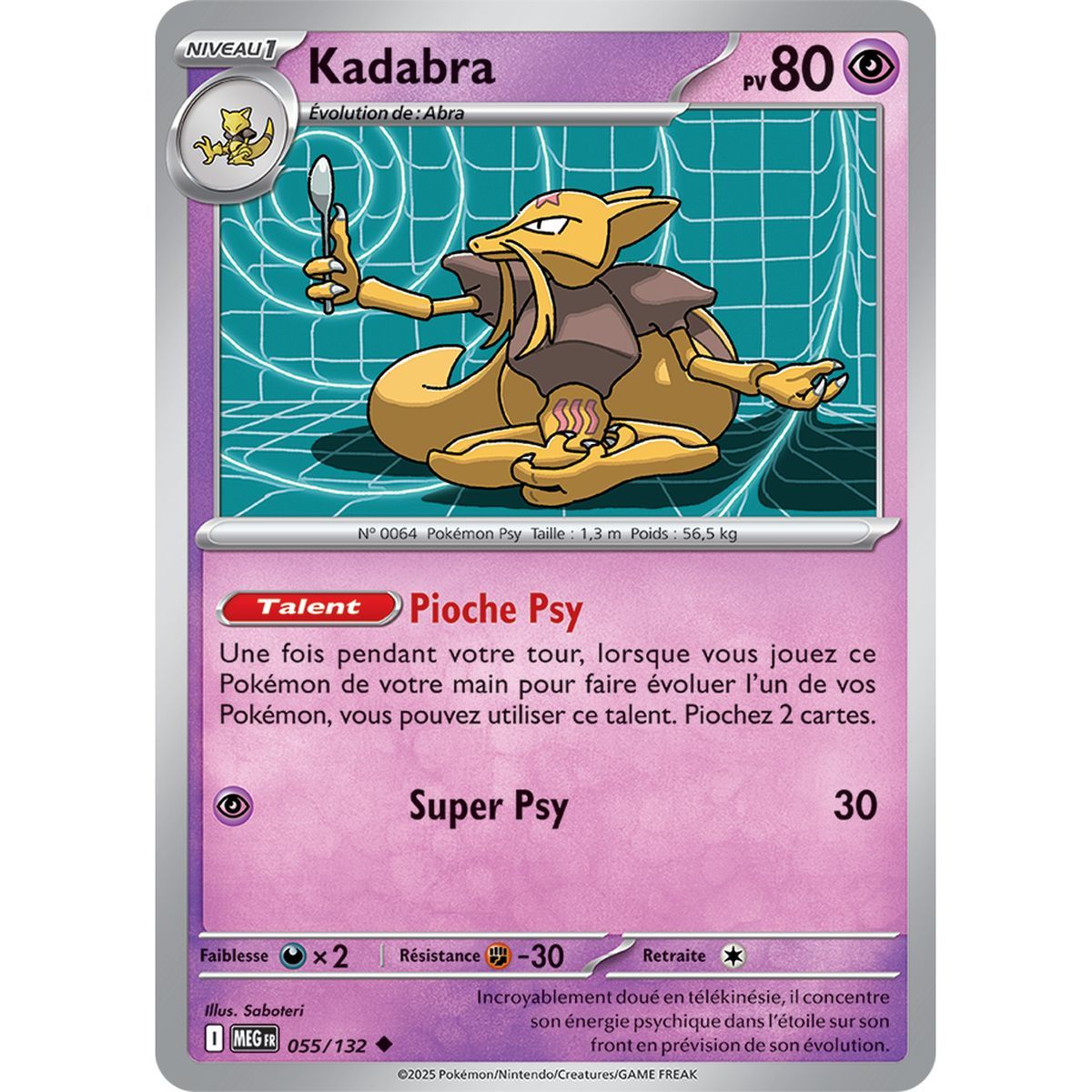 Kadabra - Peu Commune 55/132 - Méga-Evolution