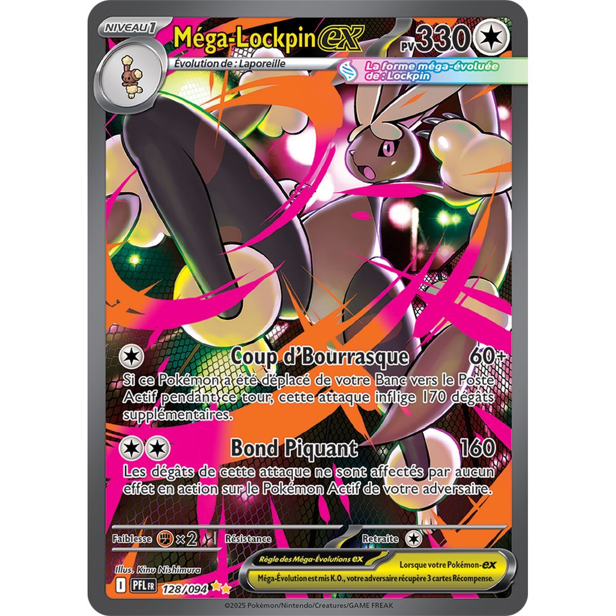 Méga-Lockpin-ex - Special Illustration Rare 128/94 - Méga-Evolution 2 Flammes Fantasmagoriques