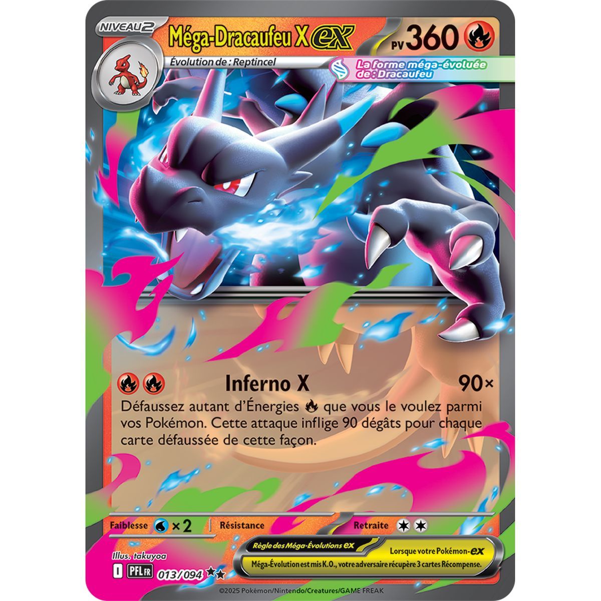 Méga-Dracaufeu X-ex - Double Rare 13/94 - Méga-Evolution 2 Flammes Fantasmagoriques