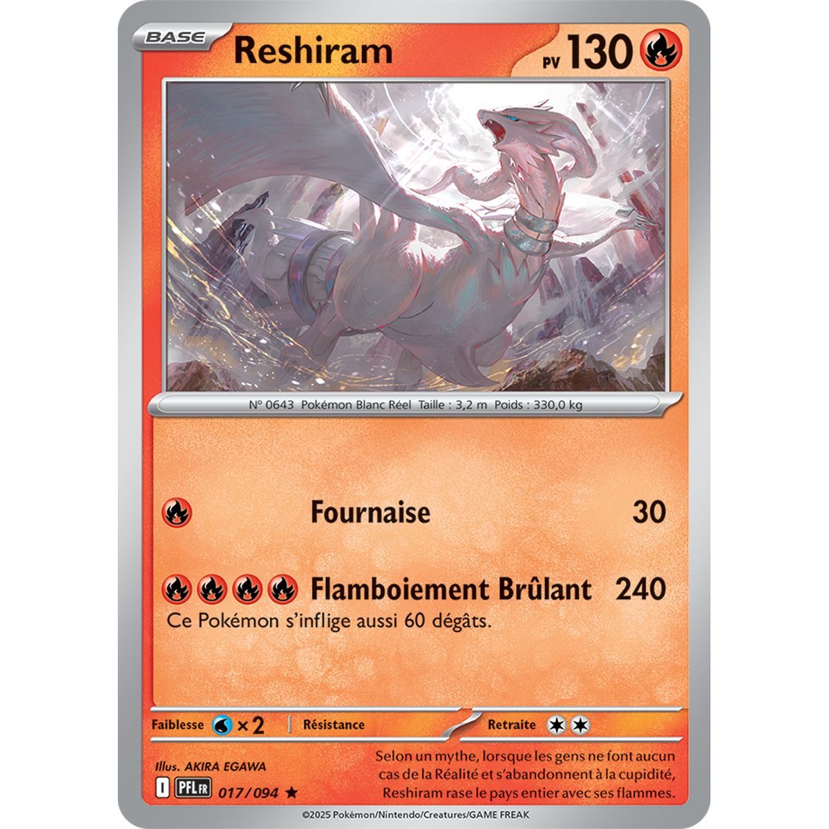 Reshiram - Holo Rare 17/94 - Méga-Evolution 2 Flammes Fantasmagoriques