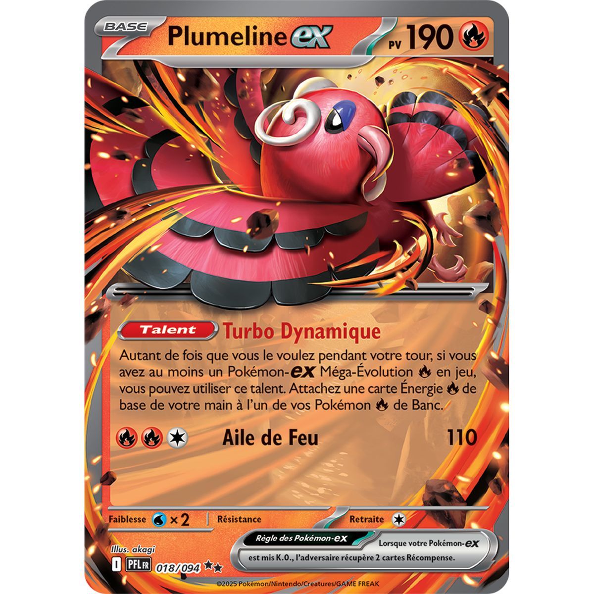 Plumeline-ex - Double Rare 18/94 - Méga-Evolution 2 Flammes Fantasmagoriques