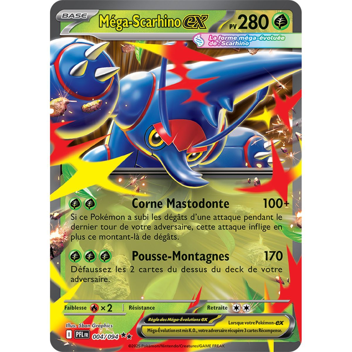Méga-Scarhino-ex - Double Rare 4/94 - Méga-Evolution 2 Flammes Fantasmagoriques