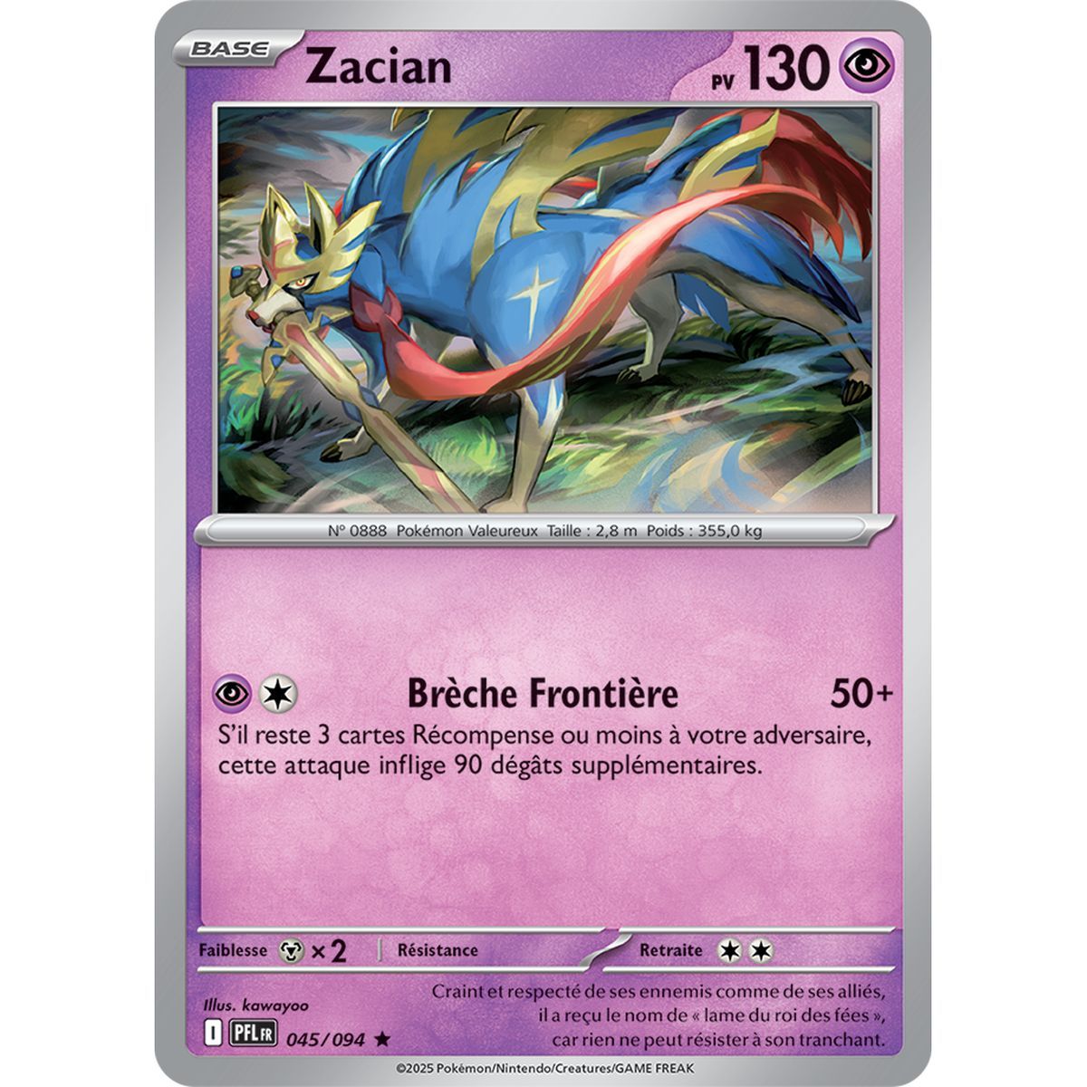 Zacian - Holo Rare 45/94 - Méga-Evolution 2 Flammes Fantasmagoriques