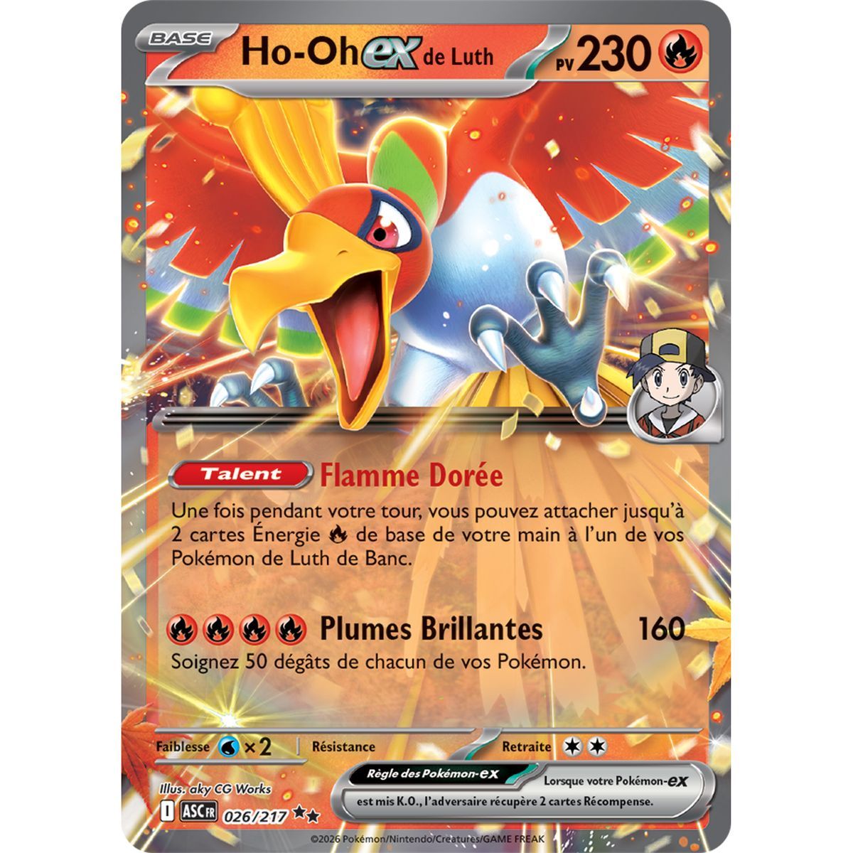 Ho-Oh EXde Luth - Double Rare 26/217 - ME02.5 - Pokémon - Méga-Évolution Héros Transcendants