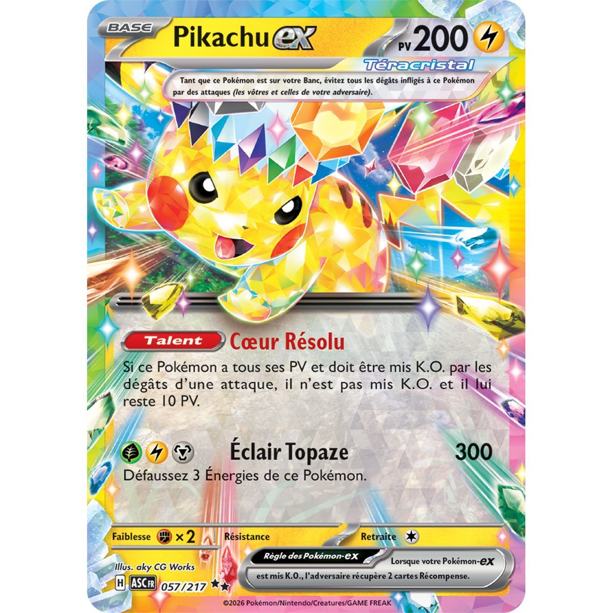 Pikachu EX - Double Rare 57/217 - ME02.5 - Pokémon - Méga-Évolution Héros Transcendants
