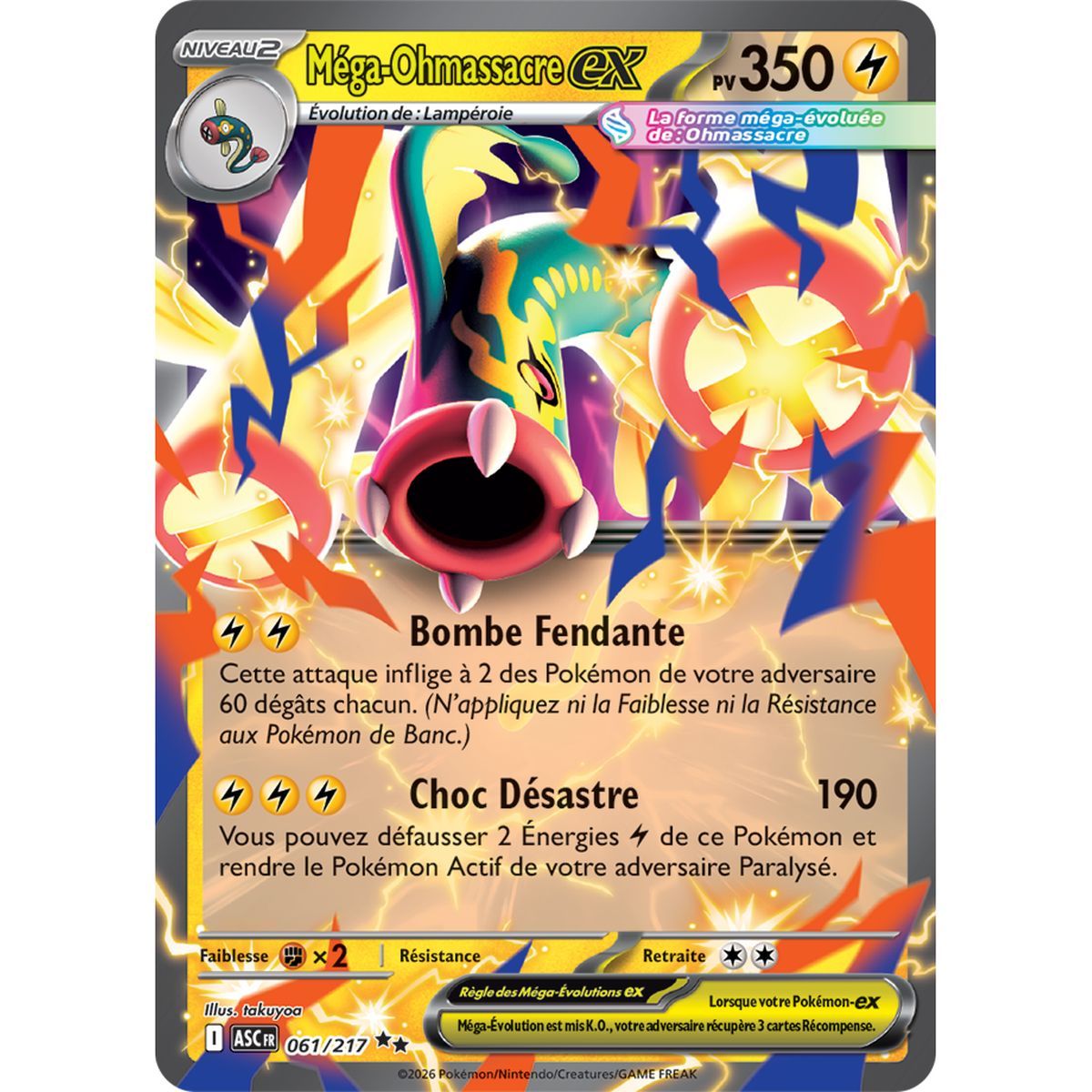 Méga-Ohmassacre EX - Double Rare 61/217 - ME02.5 - Pokémon - Méga-Évolution Héros Transcendants