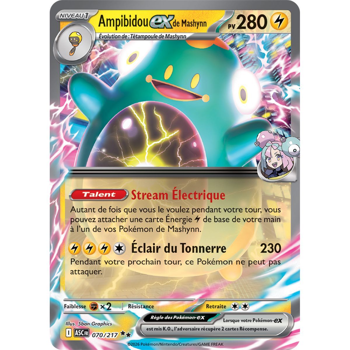Ampibidou EXde Mashynn - Double Rare 70/217 - ME02.5 - Pokémon - Méga-Évolution Héros Transcendants
