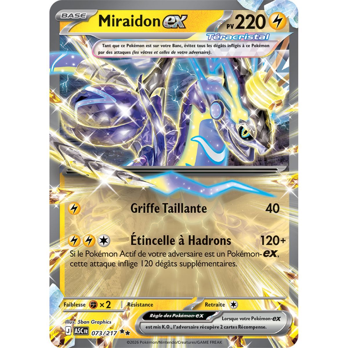 Miraidon EX - Double Rare 73/217 - ME02.5 - Pokémon - Méga-Évolution Héros Transcendants