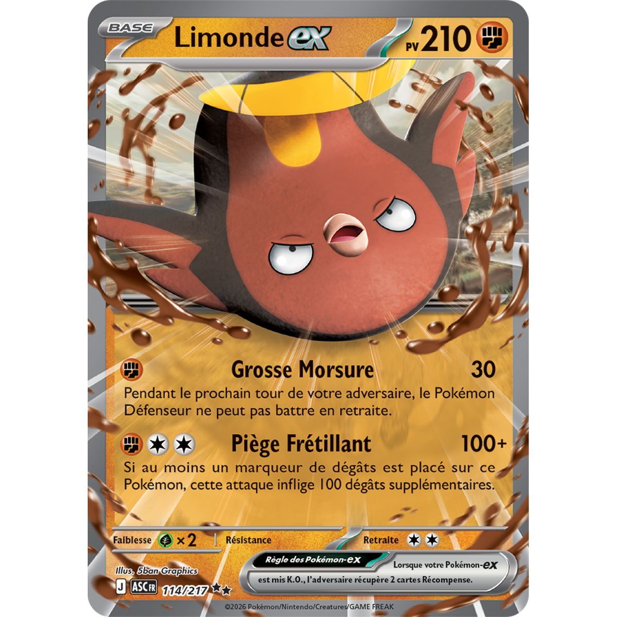 Limonde EX - Double Rare 114/217 - ME02.5 - Pokémon - Méga-Évolution Héros Transcendants