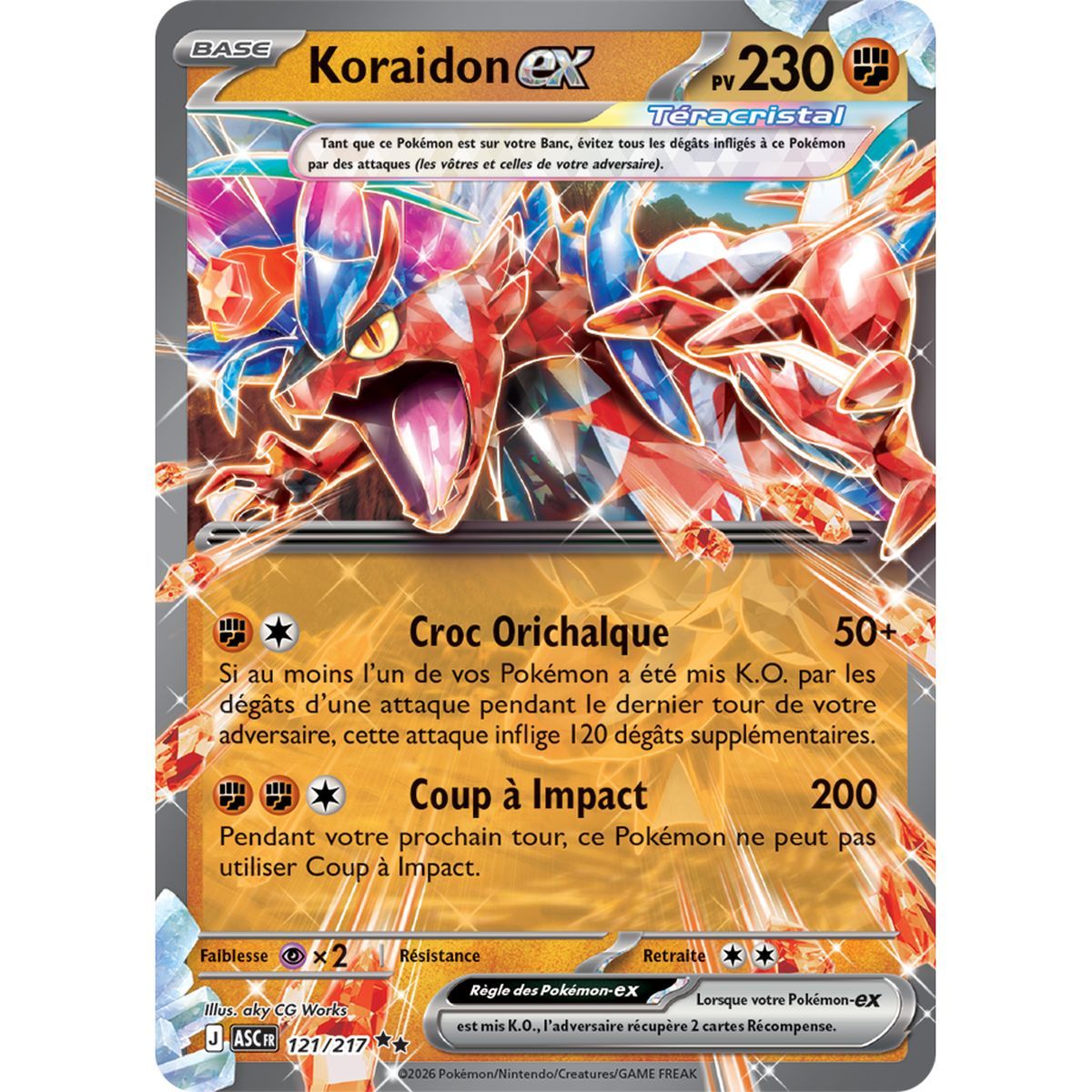 Koraidon EX - Double Rare 121/217 - ME02.5 - Pokémon - Méga-Évolution Héros Transcendants