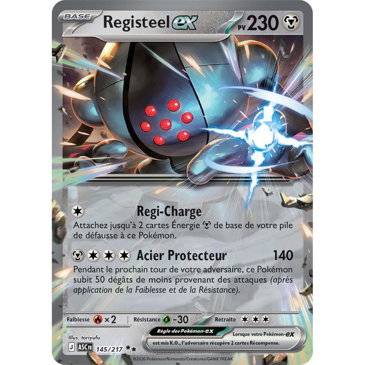 Registeel EX - Double Rare 145/217 - ME02.5 - Pokémon - Méga-Évolution Héros Transcendants