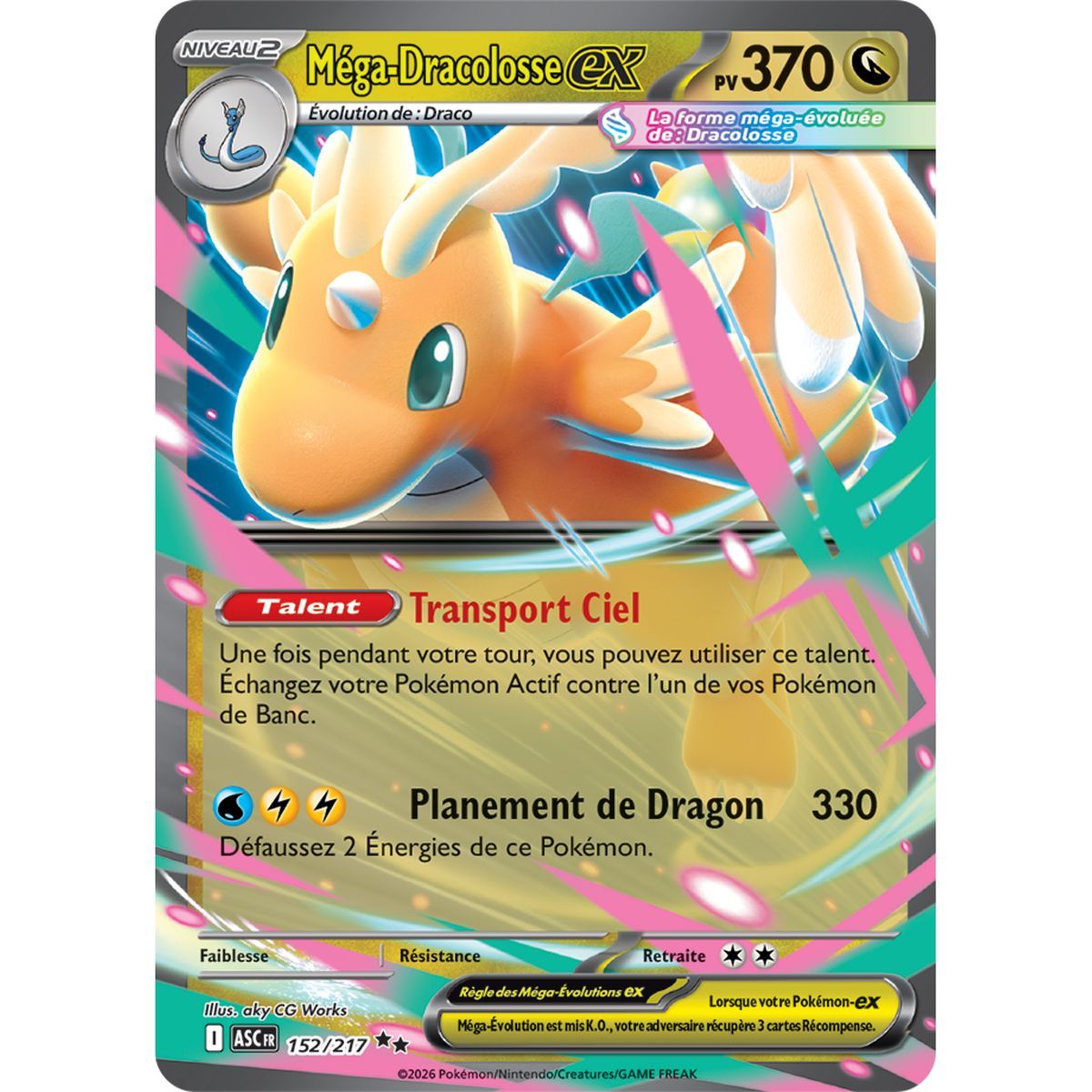 Méga-Dracolosse EX - Double Rare 152/217 - ME02.5 - Pokémon - Méga-Évolution Héros Transcendants