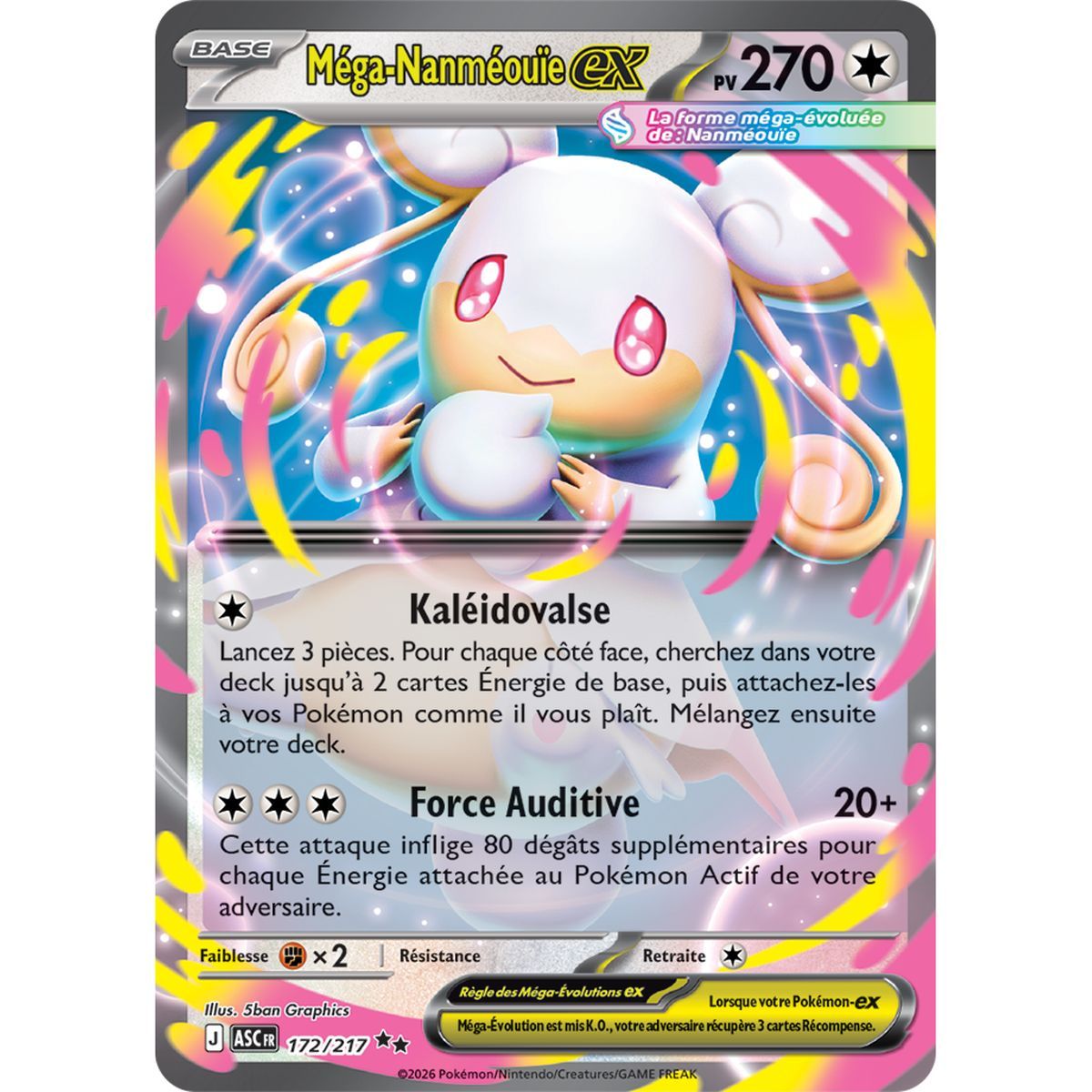 Méga-Nanméouïe EX - Double Rare 172/217 - ME02.5 - Pokémon - Méga-Évolution Héros Transcendants