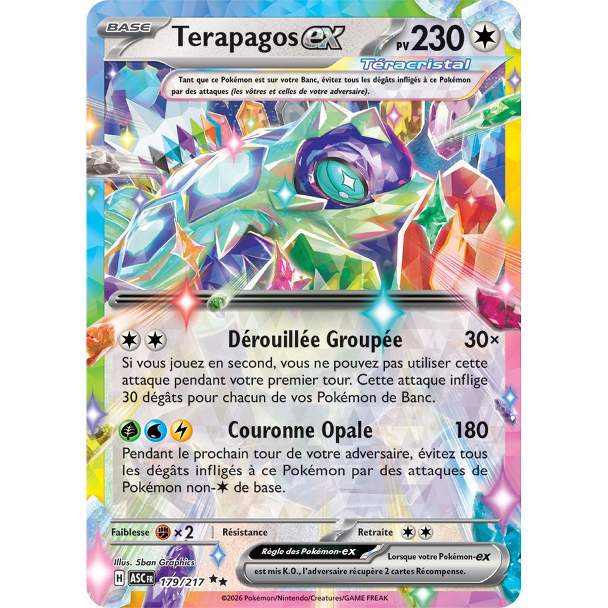 Terapagos EX - Double Rare 179/217 - ME02.5 - Pokémon - Méga-Évolution Héros Transcendants