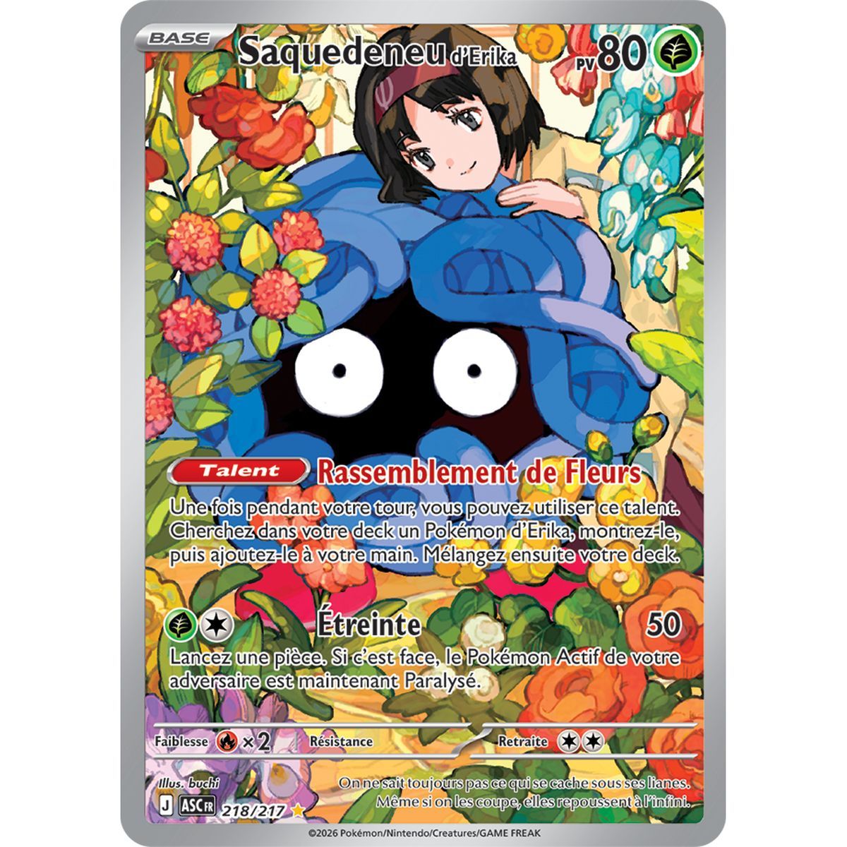Saquedeneu d’Erika - Illustration Rare 218/217 - ME02.5 - Pokémon - Méga-Évolution Héros Transcendants