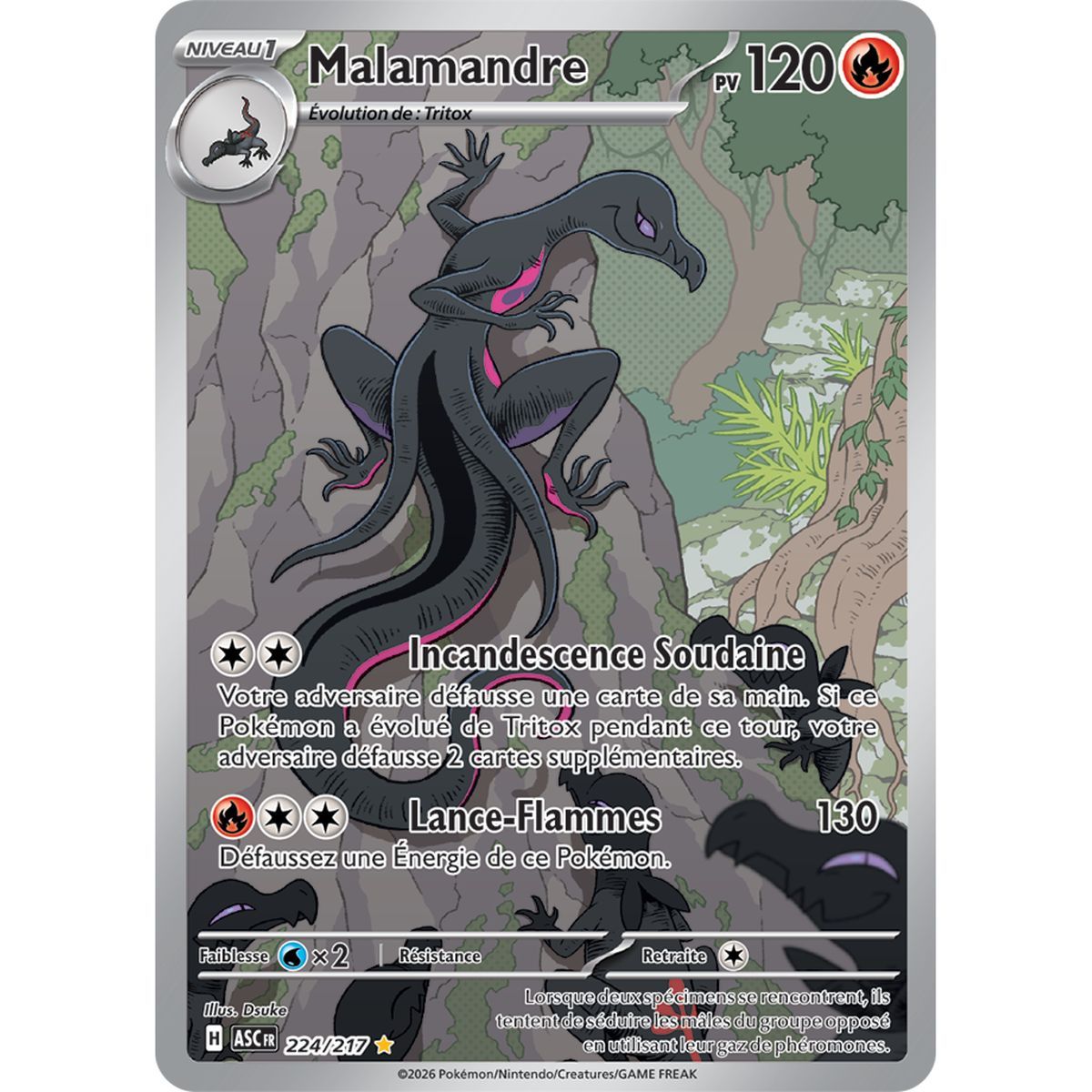 Malamandre - Illustration Rare 224/217 - ME02.5 - Pokémon - Méga-Évolution Héros Transcendants