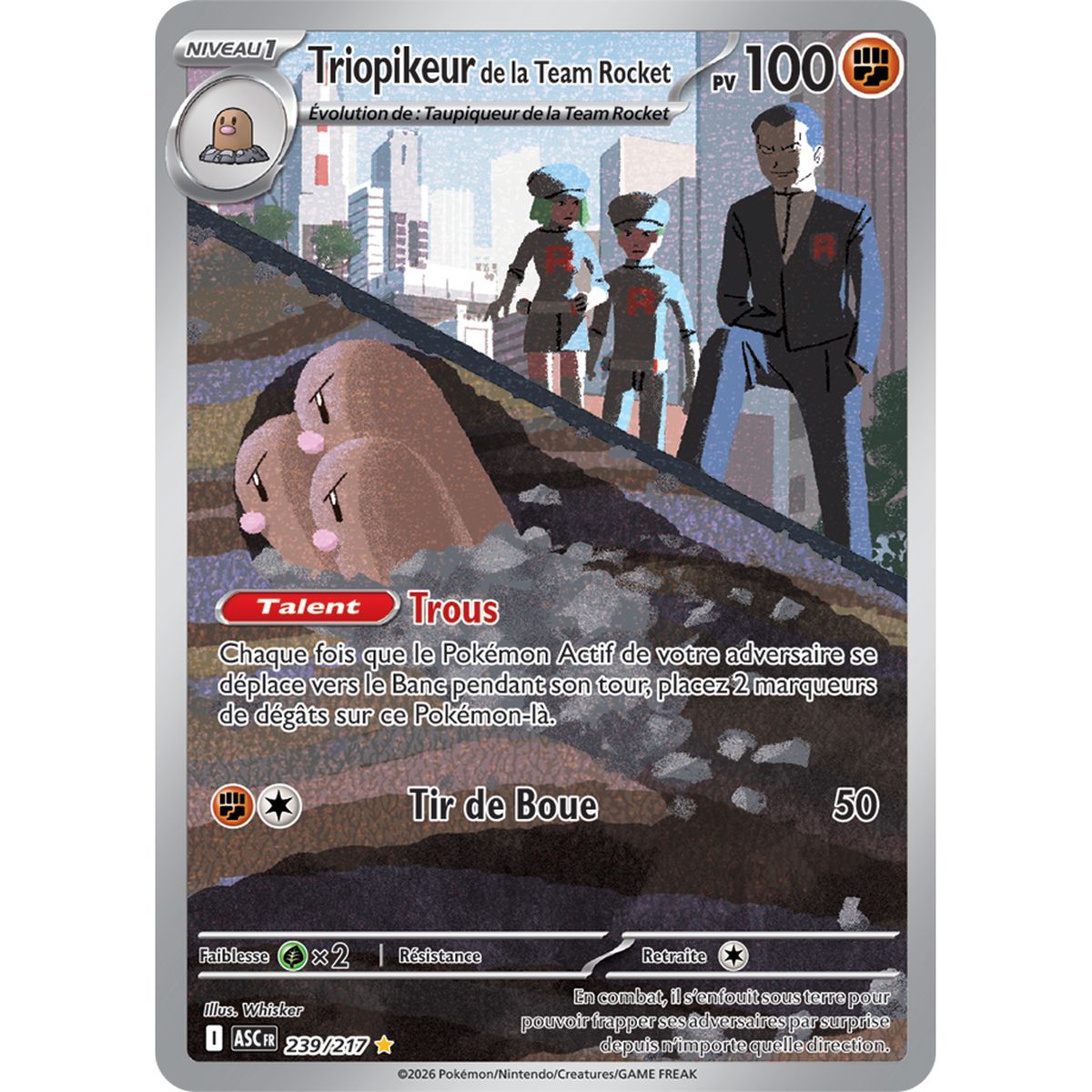 Triopikeur de la Team Rocket - Illustration Rare 239/217 - ME02.5 - Pokémon - Méga-Évolution Héros Transcendants